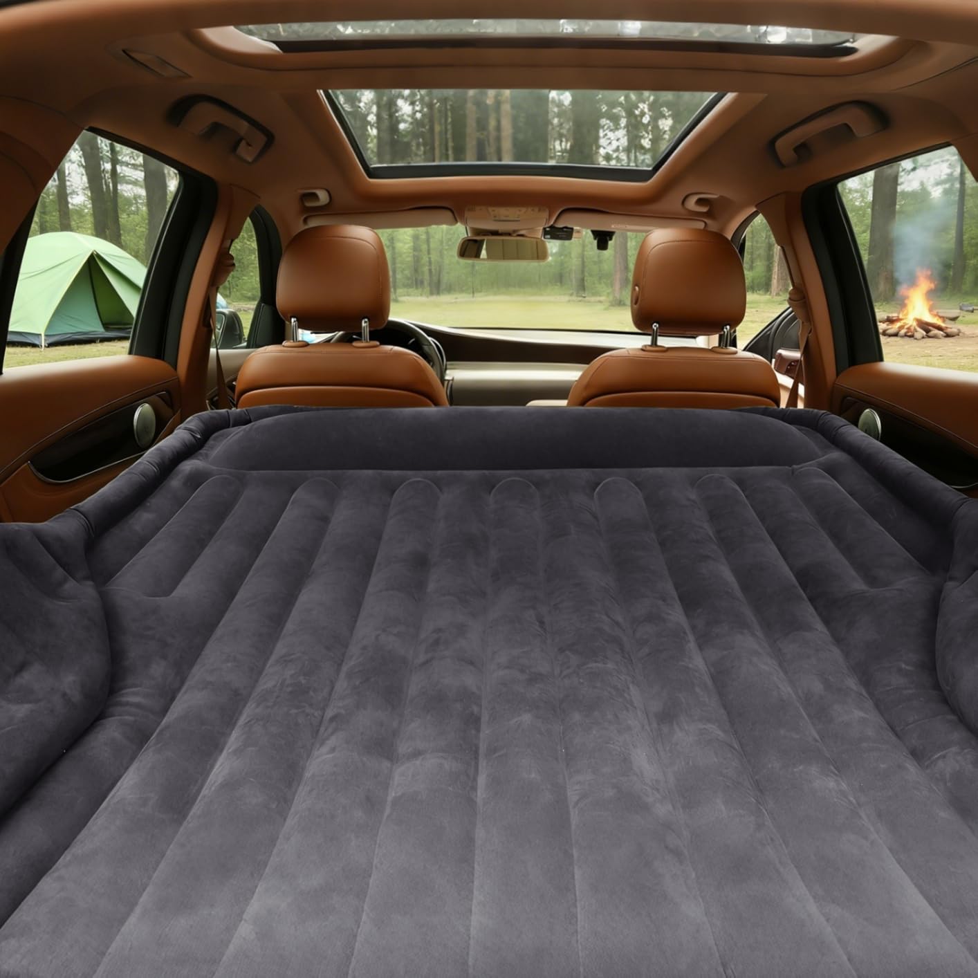 Self-Inflating SUV Air Mattress with Built in Electric Pump，car air Mattress with Pillow for Trunk，Portable car Mattress for Travle and Camping, Black customer photo 2