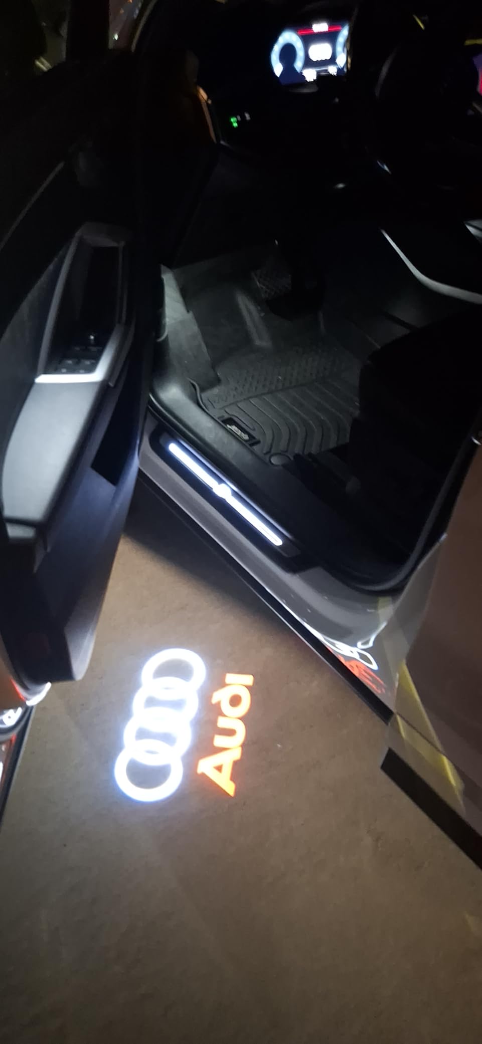 Car Door Lights Logo Projector Puddle Lights Compatible with A1/A3/A4/A5/A6/A7/A8/Q3/Q5/Q7/Q8/R8/TT/A4L/A6L E-Tron Series Accessories, No Fade 4K-HD Car Welcome Lights(4 Pack, Dual Plug) customer photo 2