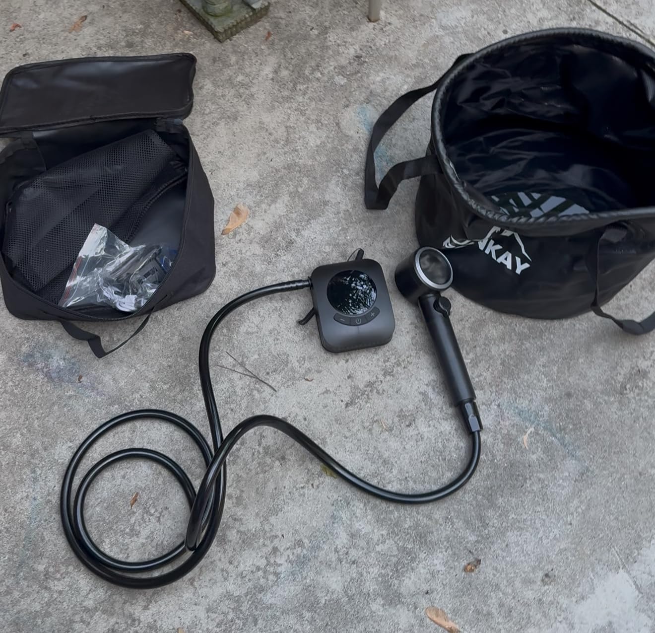 Portable Shower for Camping, 8000mAh Rechargeable Camping Shower Pump with XL Foldable Bucket, IPX8 Waterproof, Surrounding Water Inlet, 5 Pressure Modes Outdoor Shower Pump for Hiking, Travel, Pet customer photo 1