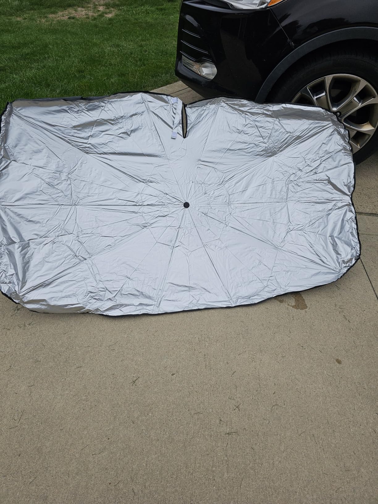 Econour Windshield Sun Shade Umbrella for Car | Medium Foldable Car Sunshade | UV & Heat Protection Front Window Sun Shield, Keeps Interior Cool, Fits Sedans SUVs & Trucks (57