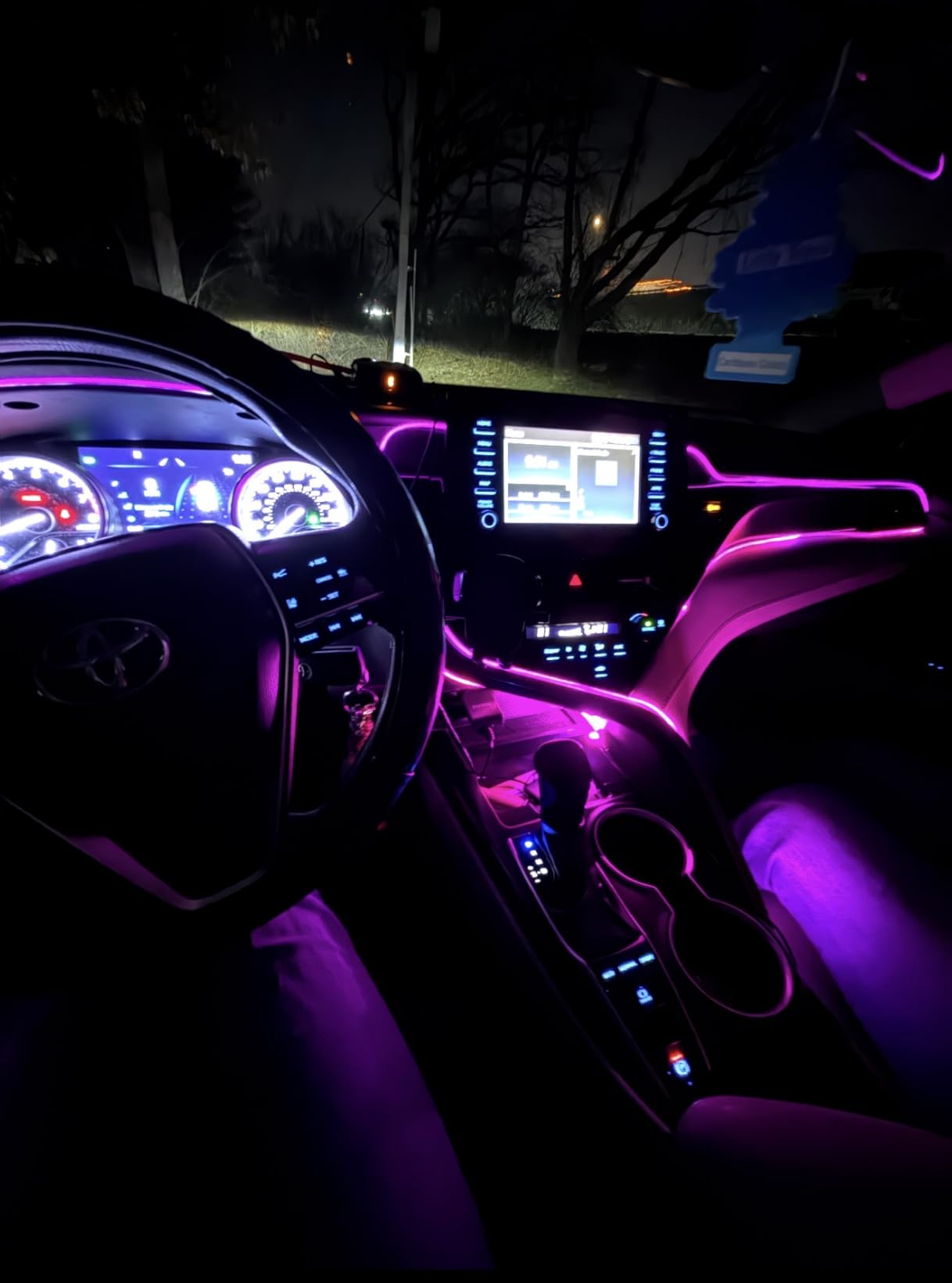Car LED Strip Lights, USB Interior Ambient Lighting Kits with Wireless APP and RF Remote Control, 16 Million Colors Music Mode Car Decoration Lights with 315 inches 3.0mm Fiber Optic (6 in 1) customer photo 1