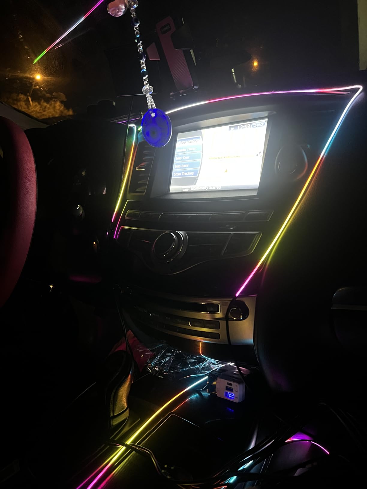 Interior Car LED Lights, RGB Dream Color Acrylic LED Lights for Car, Ambient Lighting Kits with Wireless APP and RF Remote Control, Music Sync Dynamic Chasing (10 in 1) customer photo 1