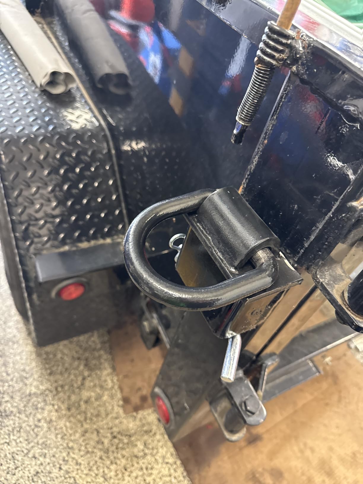 Stake Pocket D Rings 6pcs 18000lbs Heavy Duty D-Ring Tie Downs for Utility Trailers and Flatbed Trucks w/Hitch Pin w/Steel Cables, Removable Tie Downs for Flatbed Cargo Trucks, Black Upgrade customer photo 2