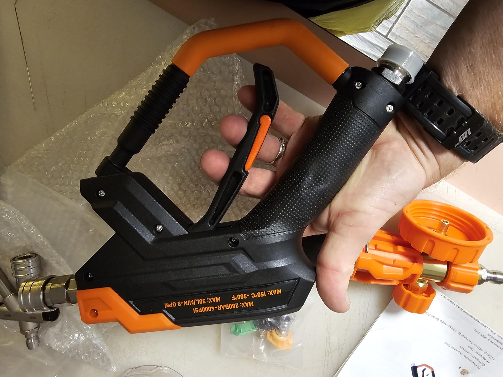 RIDGE WASHER Pressure Washer Gun Foam Cannon with Dual Connector Accessory, Double Tip Attachment for Foam Blaster, Stainless Steel Car Wash Foam Gun customer photo 1