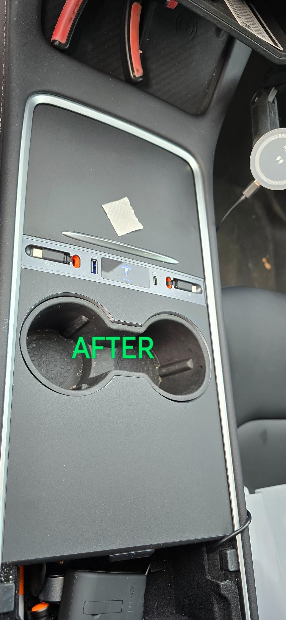 frani Center Console Wrap (Genuine Carbon Fiber Edition) Designed for Tesla Model 3 Highland 2024-2026/Model Y Juniper 2025-2026,Tesla Center Console Cover for Model 3/Y Refresh customer photo 2