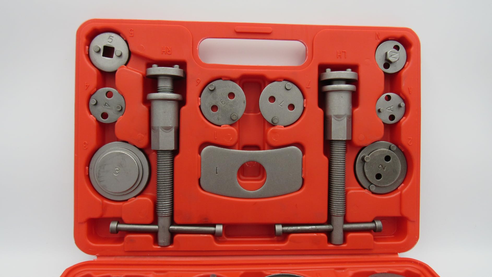 GOOACC 22pcs Disc Brake Caliper Compression Tool Set, Caliper Piston Rewind Compressor Tool with Brake Caliper Hangers & Gloves for Brake Pad Replacement Reset Brake Tools Caliper Press Tool Kit, Red customer photo 1