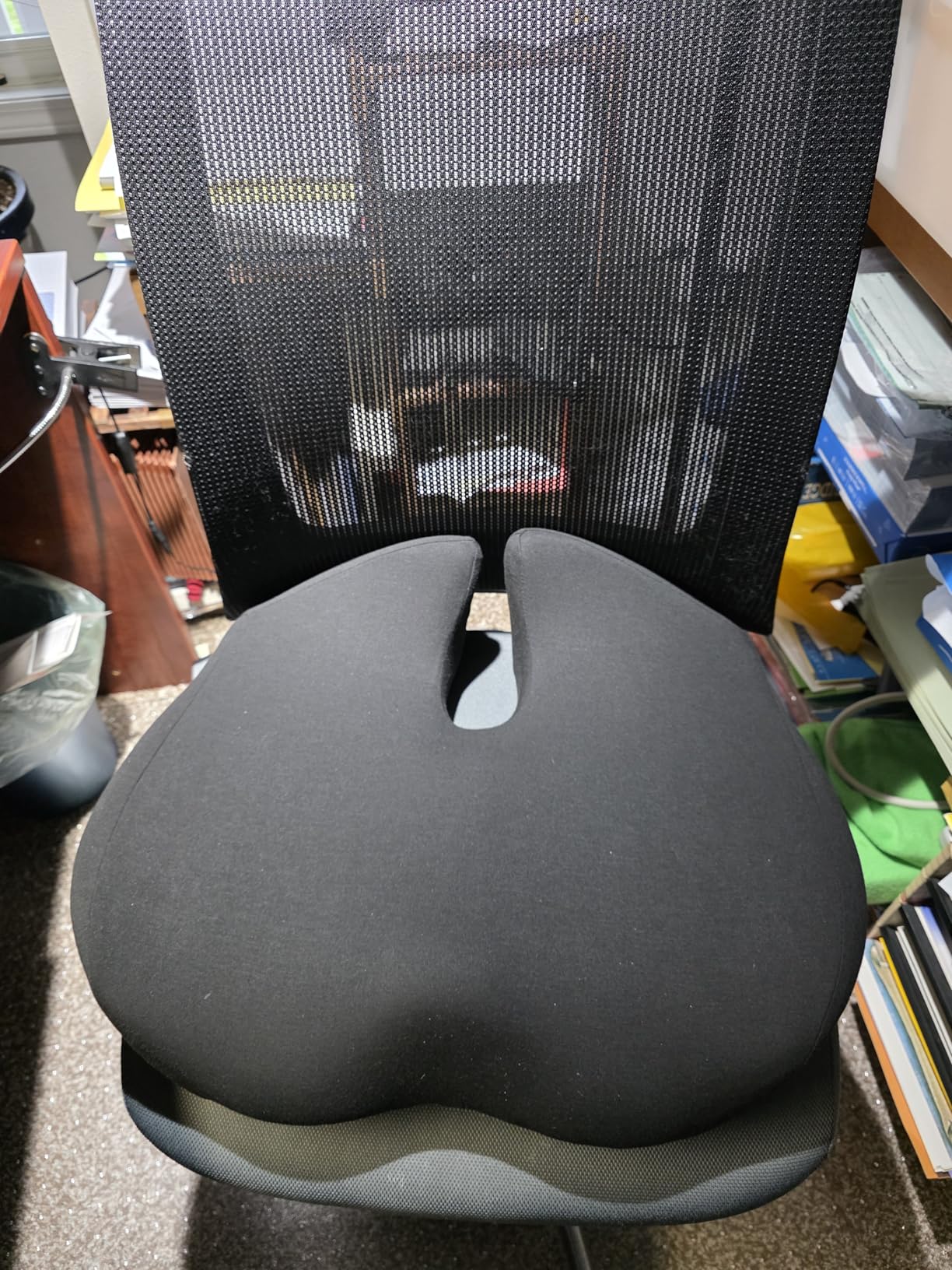 X Large Seat Cushions for Office Chairs, Car & Truck. Gaming Chair Seat Cushion and Sciatica Pain Relief Pillow for Back Pain. Orthopedic Coccyx Cushion for Tailbone Pain Relief (Original Black) customer photo 2