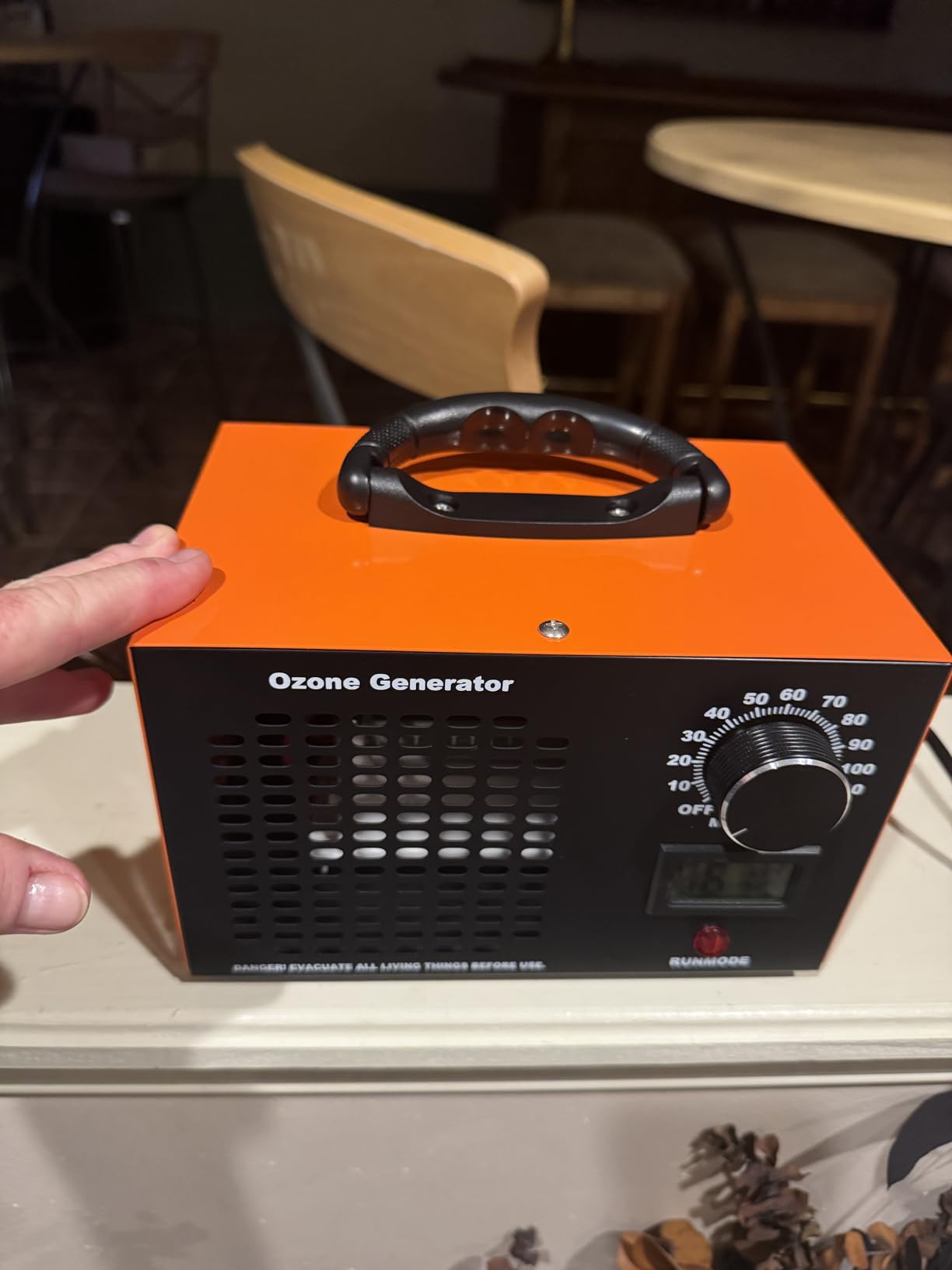 Ozone Generator 160,000mg/H with Temp/Humidity Display - 120 Min Timer O3 Ionizer Air Purifier for Large Spaces (5000 Sq.Ft) - Upgraded Ozone Machine for Cars, Homes, Hotels, Kitchens & Pet Areas customer photo 1