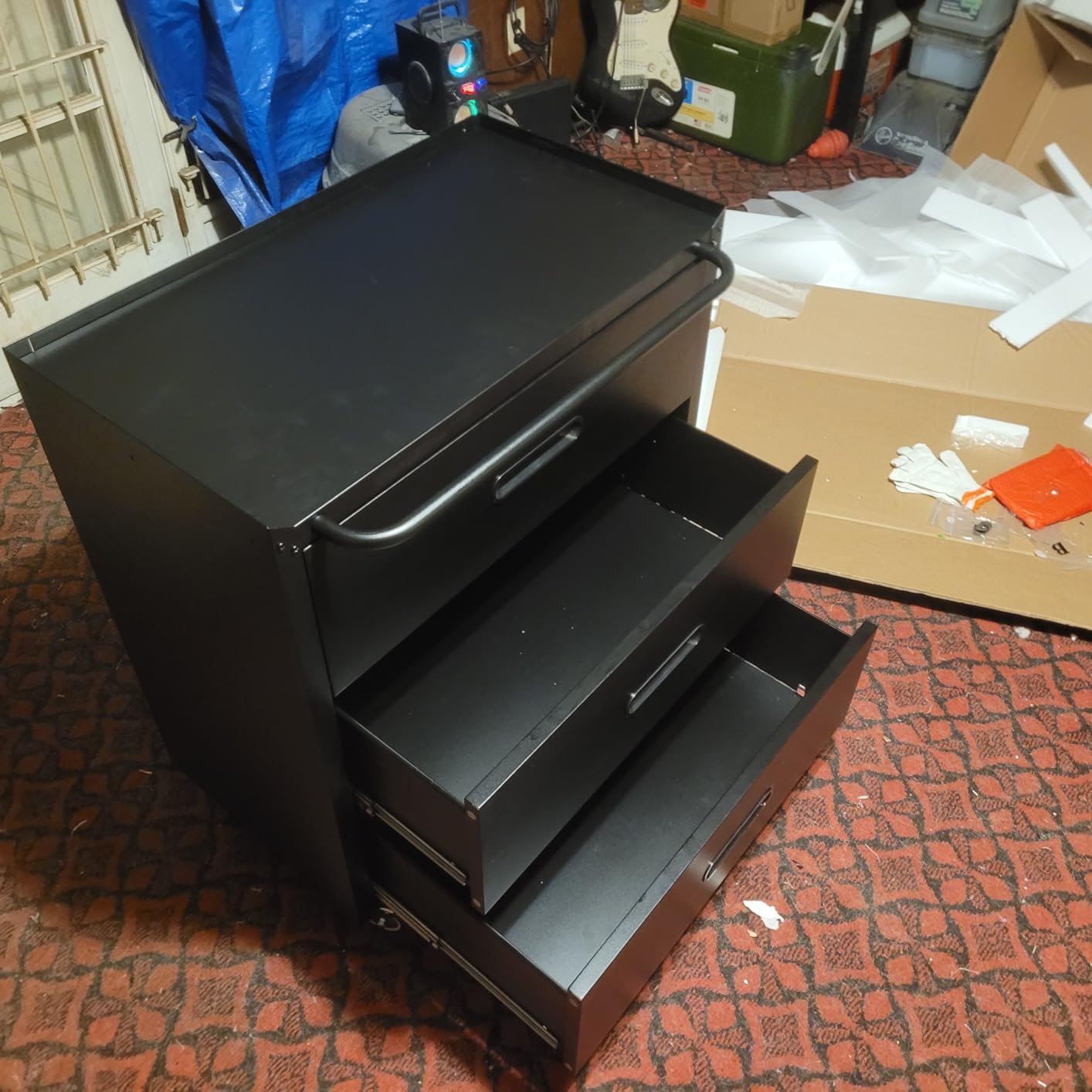 Garage Cabinets, Metal Garage Storage Cabinet with Wheels, Black Lockable Rolling Tool Cabinet with Drawer and Adjustable Shelves, Heavy Duty Tool Chest for Home Office Utility Room customer photo 2