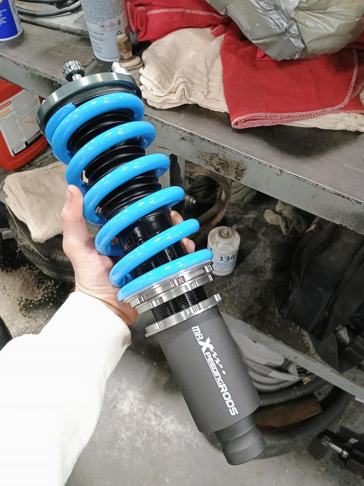 maXpeedingrods Coilover for Honda Civic 2001-2005 DX/EX/GX/HX/LX/Si, Height Adjustable Shock Absorrber, 24 Levels Damper Adjustable Coilovers Suspension Kit Strut, T6 Upgraded Lowering Kits Blue customer photo 1