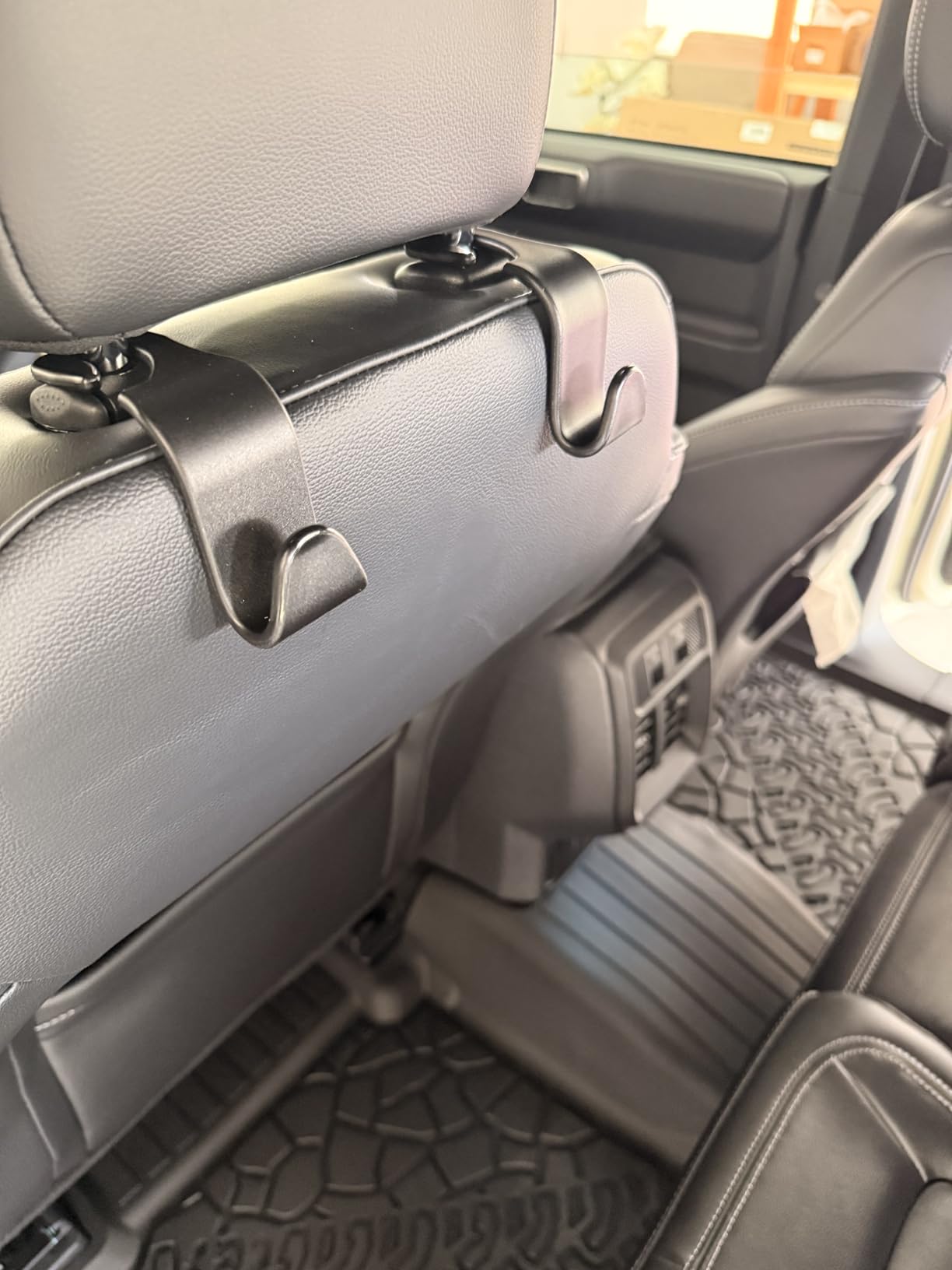 Car Seat Hooks & Purse Holder - 4 Pack Boxed, 55 lb Heavy Duty, Eco PP Car Hooks for Purse/Bag/Baby Gear/Gym Bag/Groceries/Cup/, Fits 0.32-0.55