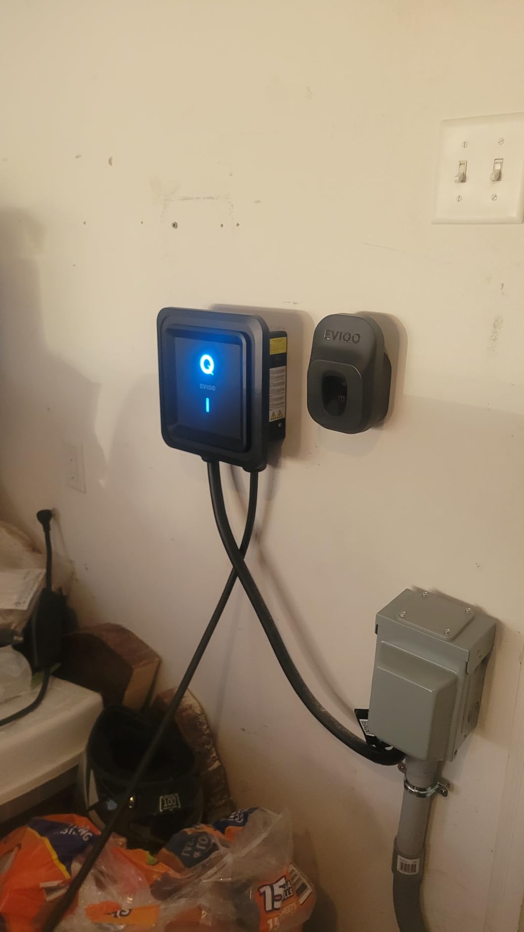 EVIQO NACS Charger for Tesla 48 Amp 240V Hardwired Level 2 EV Charger - Wall EV Charger Level 2, 25ft Cable, WiFi (2.4 GHz) Smart App - Weatherproof, Outdoor (IP66,NEMA 4) UL, ETL Certified customer photo 1