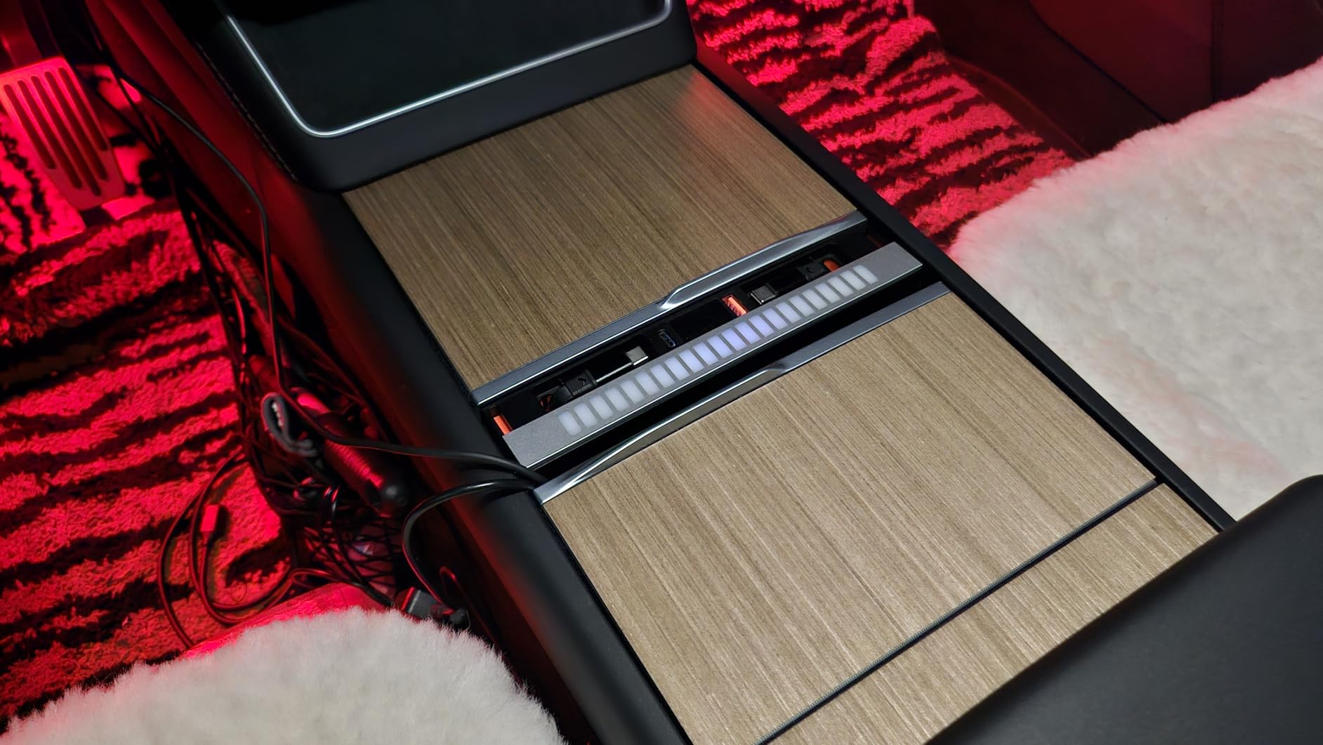 Center Console Silicone Wrap Kit for Tesla Model 3 2024-2025 / Model Y 2025, Tesla Center Console electrostatic adsorption Cover for Model 3/Y (White) customer photo 1