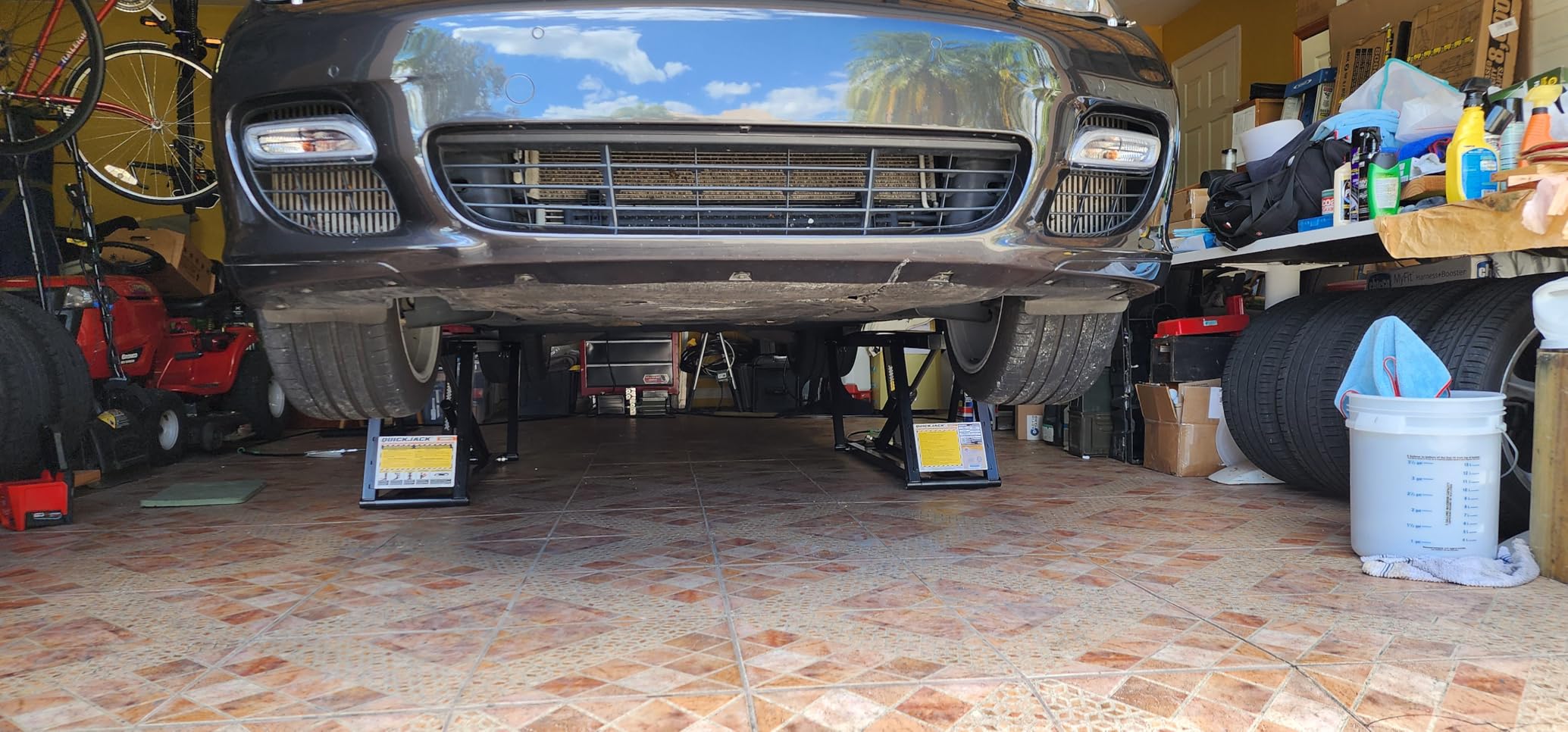 Bundle - 6000TL Portable Car Lift, Wall Hangers & Pinch-Weld Blocks, ALI Certified, 6,000-lbs. Capacity, 110V Power Unit, Car Lift for Garage, Shop, & Mechanic customer photo 2