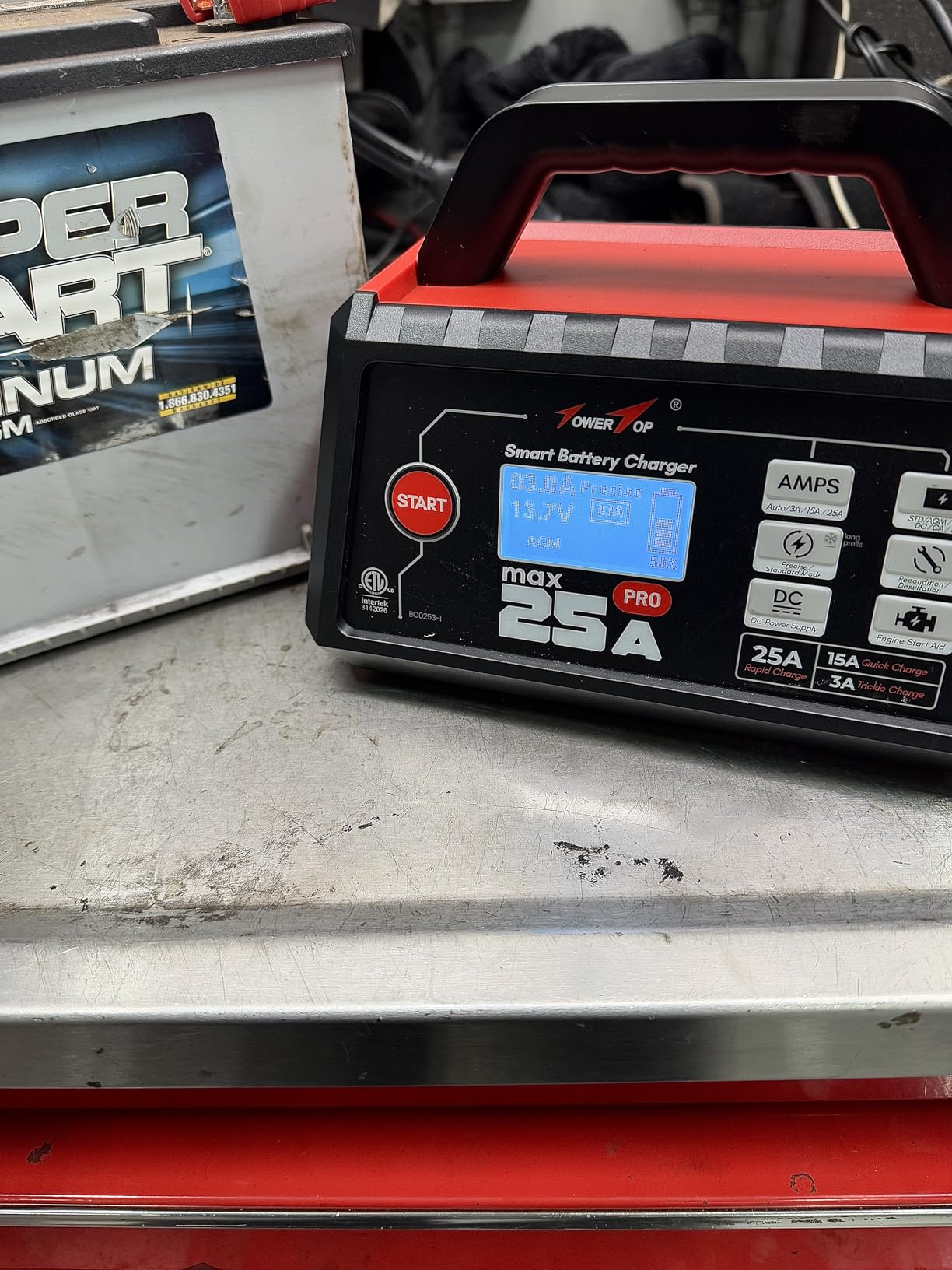 TowerTop 25A Max Pro Battery Charger: 12V Fully Automatic Smart Trickle Charger, Automotive Battery Maintainer with Engine Start, DC Supply, Winter Mode, Recondition,Desulfation, for Lead Acid/Lithium customer photo 1