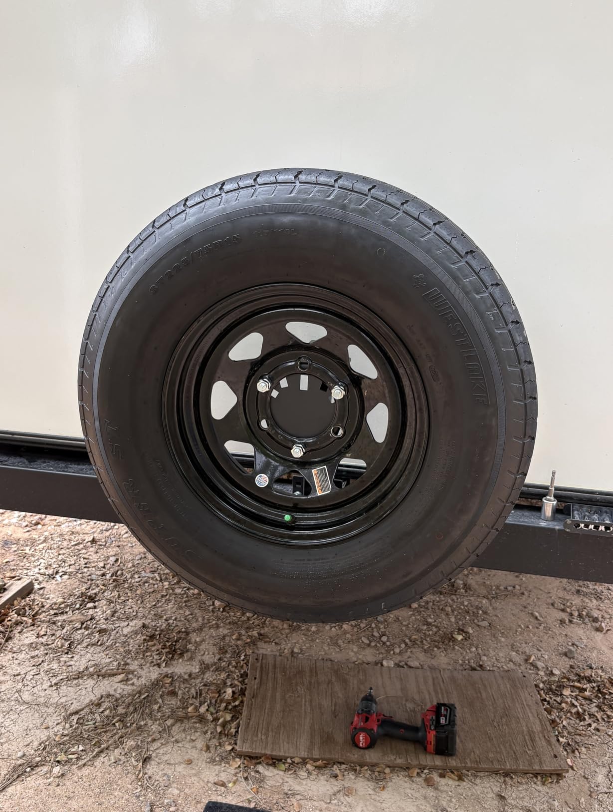 Spare Tire Mount for Utility Trailer Accessories, 3-Nut Design Spare Tire Carrier for Withstands 180 Lbs, Fits Most 4, 5 & 6 Lugs Wheels, Hold 4,4.25 4.5, 4.75,5.0,5.32 and 5.5Bolt Patterns customer photo 2