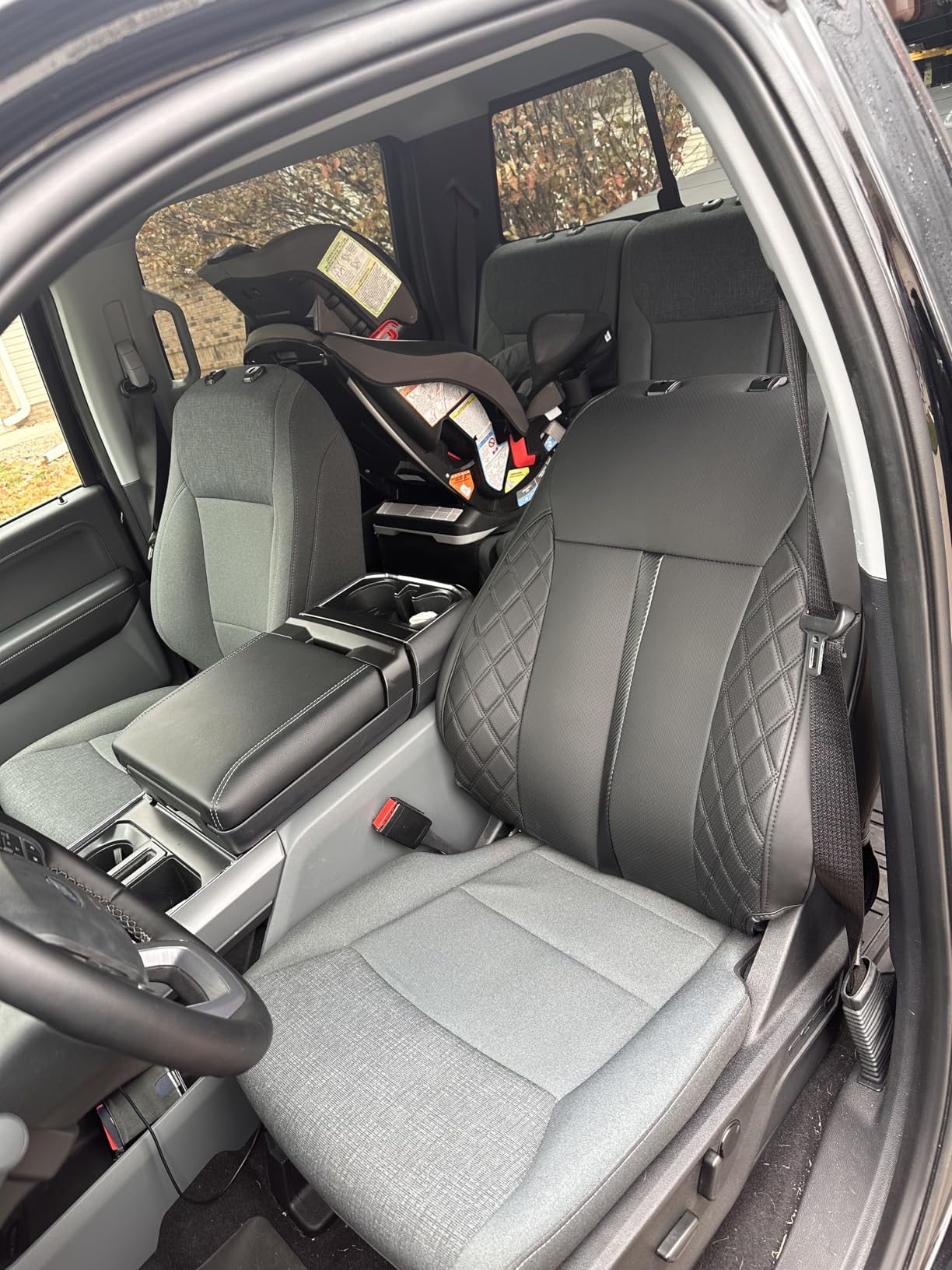 for Ford F150 Seat Covers 2026 2025 2024 2023 2022 2021 2020 2015-2019, Truck Seat Covers for 2015-2023 2024 2025 Ford F150 Accessories, Only fit SuperCrew, Black Camo, Full Set customer photo 1