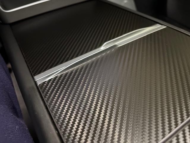Tesla Model Y Juniper 2025-2026 & Model 3 Highland Center Console Wrap Kit ABS Carbon Fiber Cover Sticker Ultra Slim Interior Protector Decorative Accessories Not for 2017-2023 Models customer photo 1