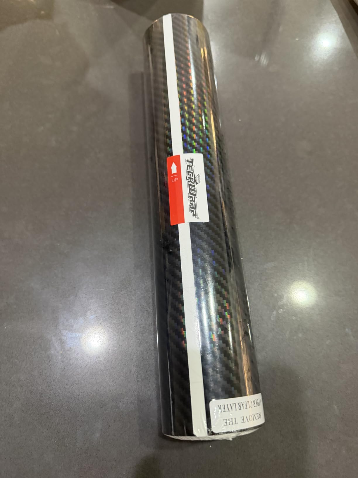 TeckWrap Carbon Fiber Vinyl Wrap Film Air Release 12 inch x 10 ft Holographic Black Vinyl Wrap Tool kit for Cars Window Tint Tools Car Wrap Kit customer photo 2