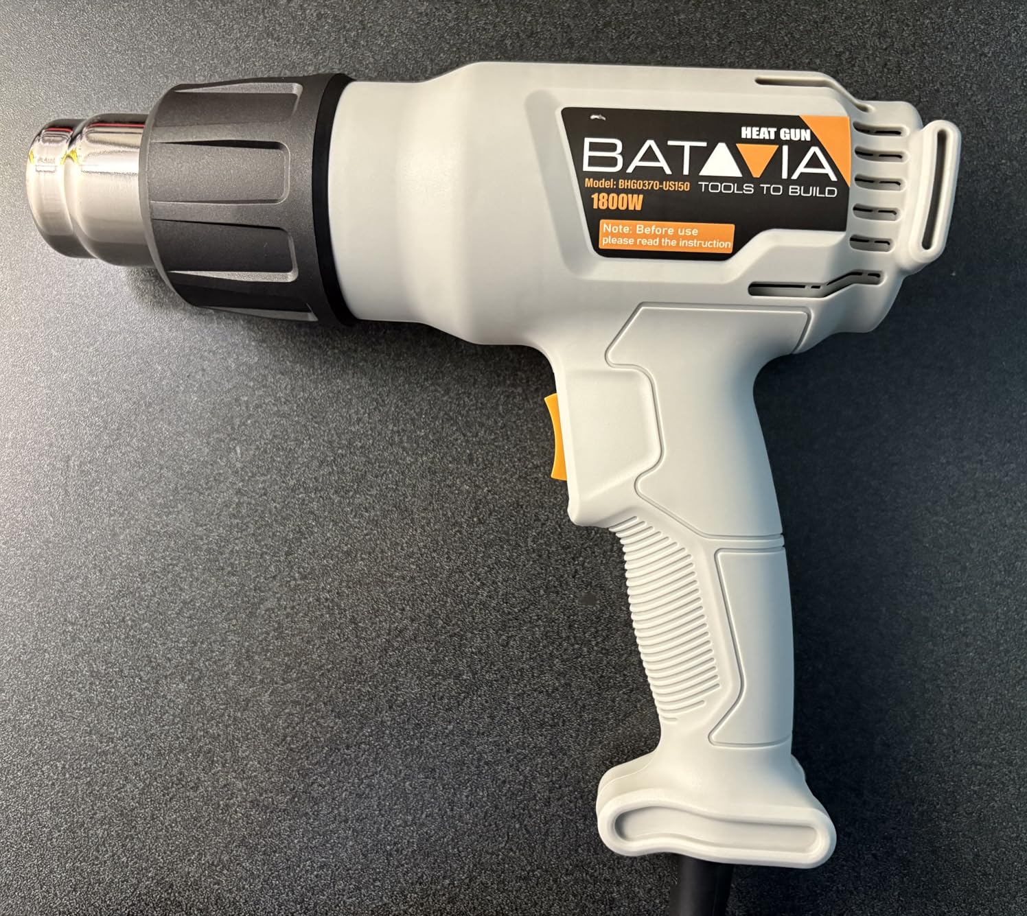 Heat Gun - BATAVIA Dual Protection Fuses 1800W Heavy Duty Fast Heat Hot Air Gun with 752℉&1112℉ Dual-Temperature Settings and 4 Nozzles with Overheat Protection for Crafts, Vinyl Wrap, Shrink Tubing customer photo 1