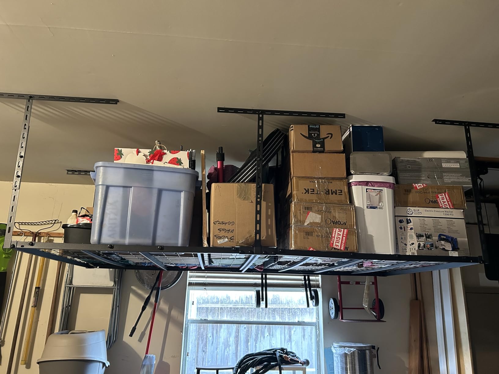 4X8FT Overhead Garage Storage Rack 750LBS Capacity, 26