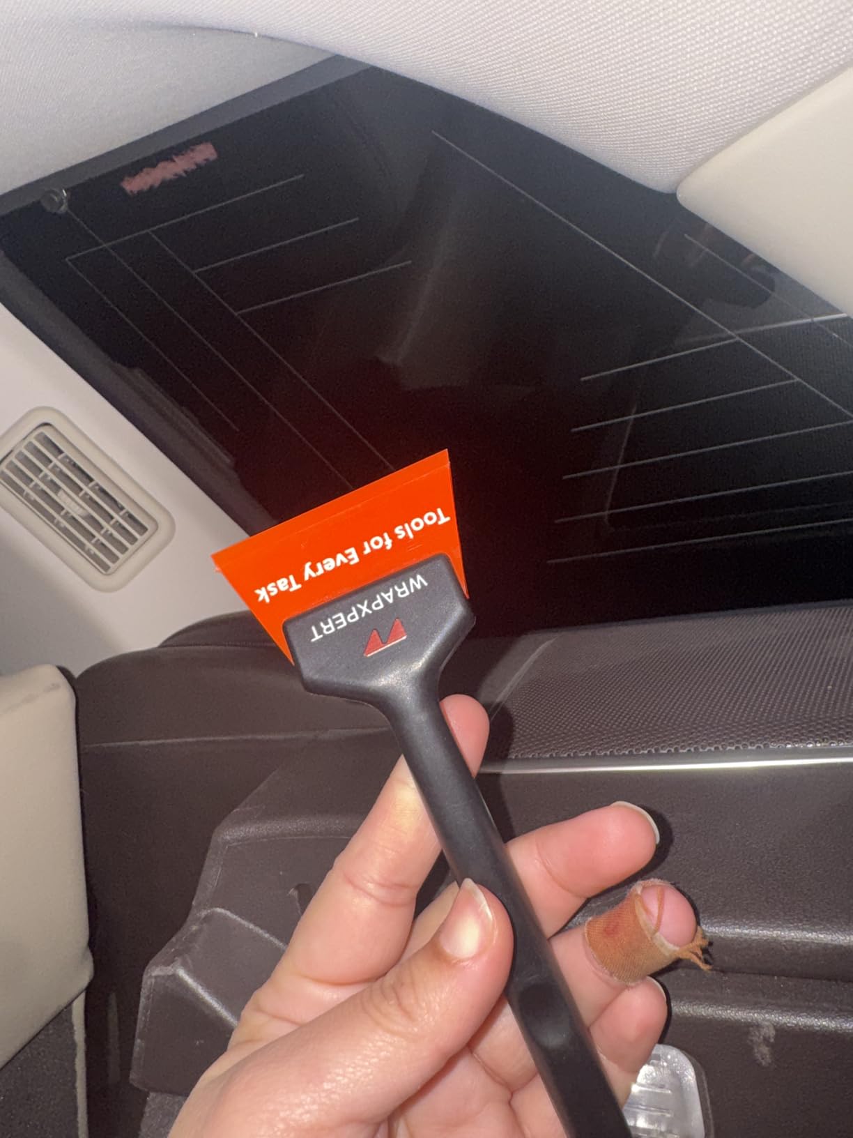 WRAPXPERT Window Tint Tools 2Pack, Small Squeegee 5 inch & Mini Squeegee for Car Window, Rubber Scraper Kit for Front Windows Rear Glass, Auto Car Glass Film Installation customer photo 1