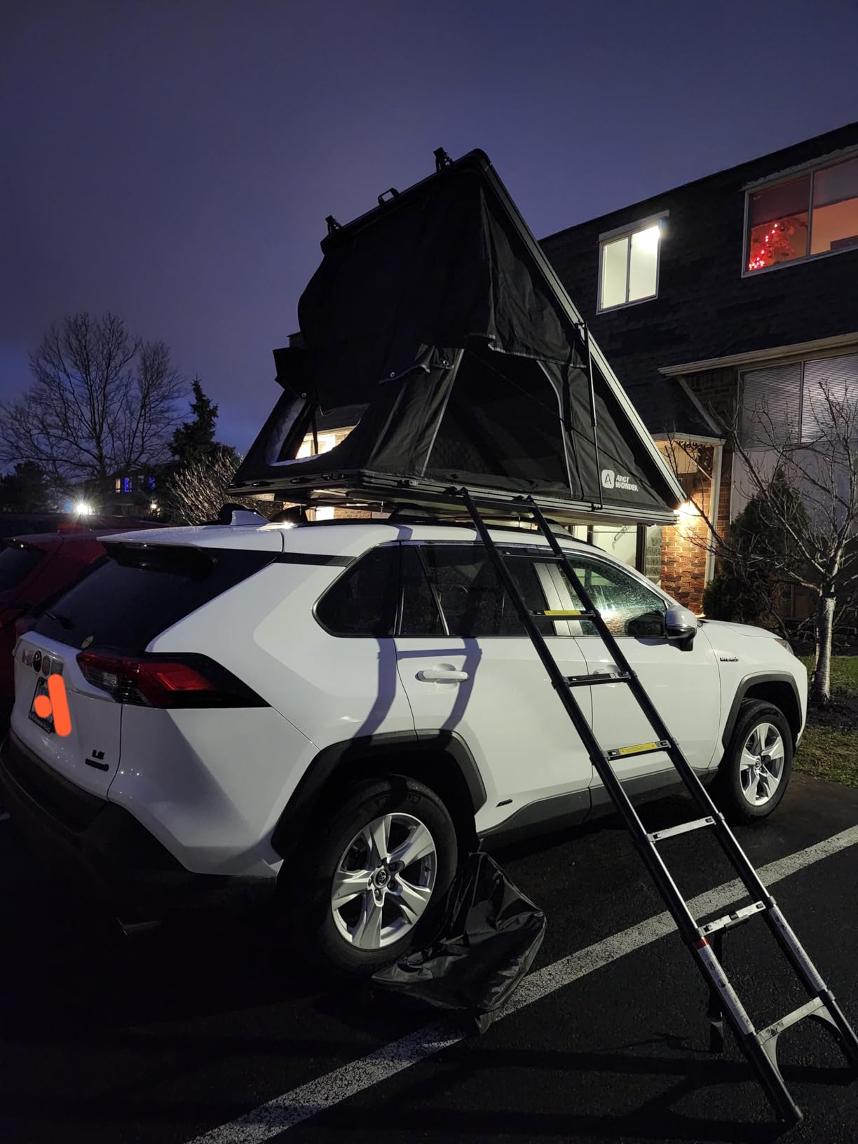 Rooftop Tent Hard Shell with Winter Thermal Layer, Solar Panel Roof Top Tent Hardshell Suitable for Jeep SUV Truck Van, Camping Car 2 Person customer photo 2