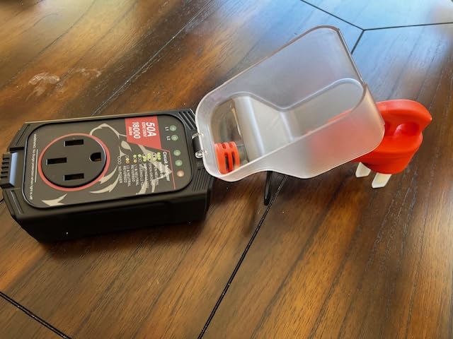 Vehiker 18000 Joules-RV Surge Protector 50 Amp, RV Power Surge Voltage Protection, RV Adapter Plug for Camper, Circuit Analyzer for Travel Trailers with Waterproof Cover(Orange) customer photo 1