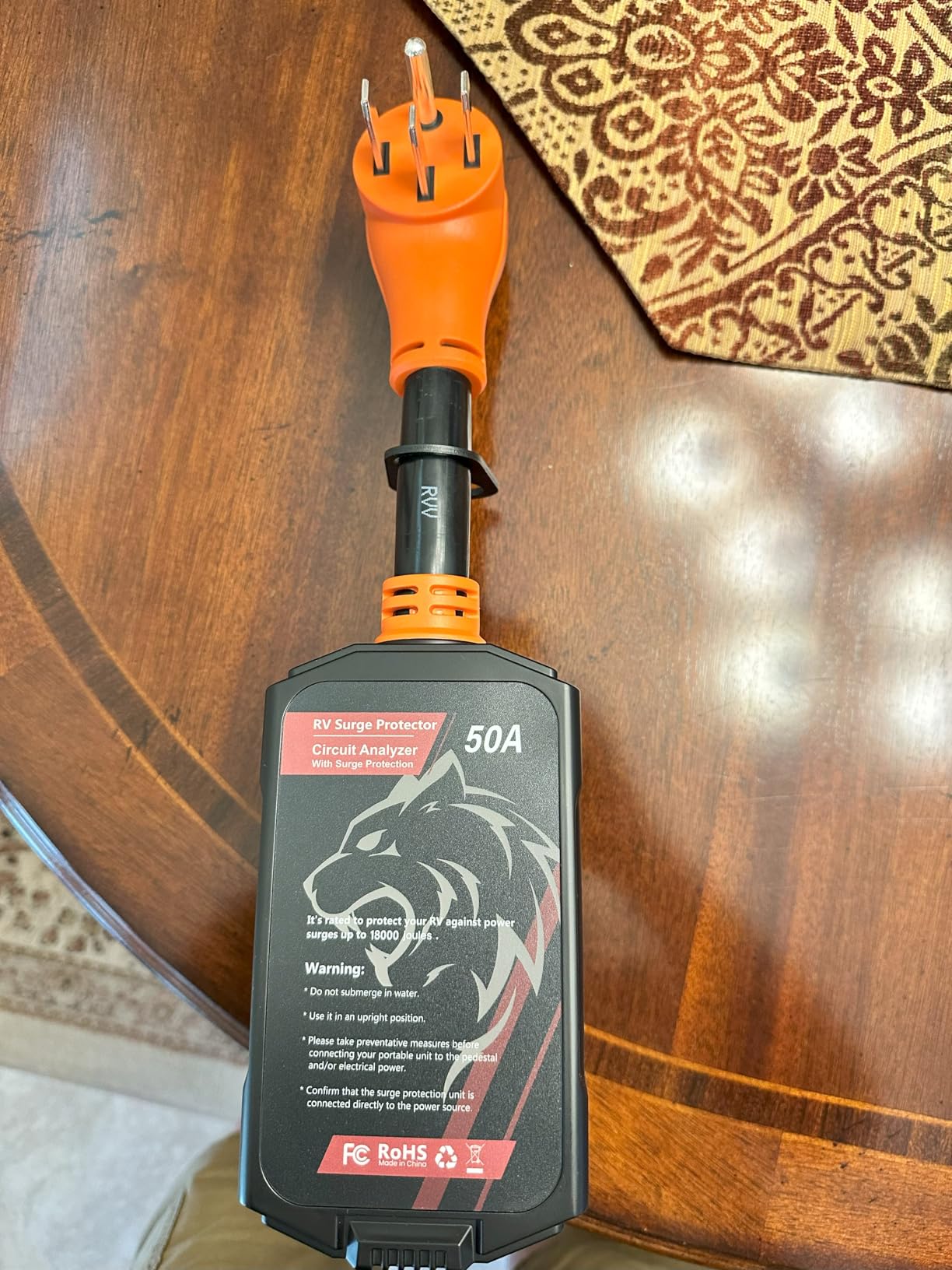 Vehiker 18000 Joules-RV Surge Protector 50 Amp, RV Power Surge Voltage Protection, RV Adapter Plug for Camper, Circuit Analyzer for Travel Trailers with Waterproof Cover(Orange) customer photo 2