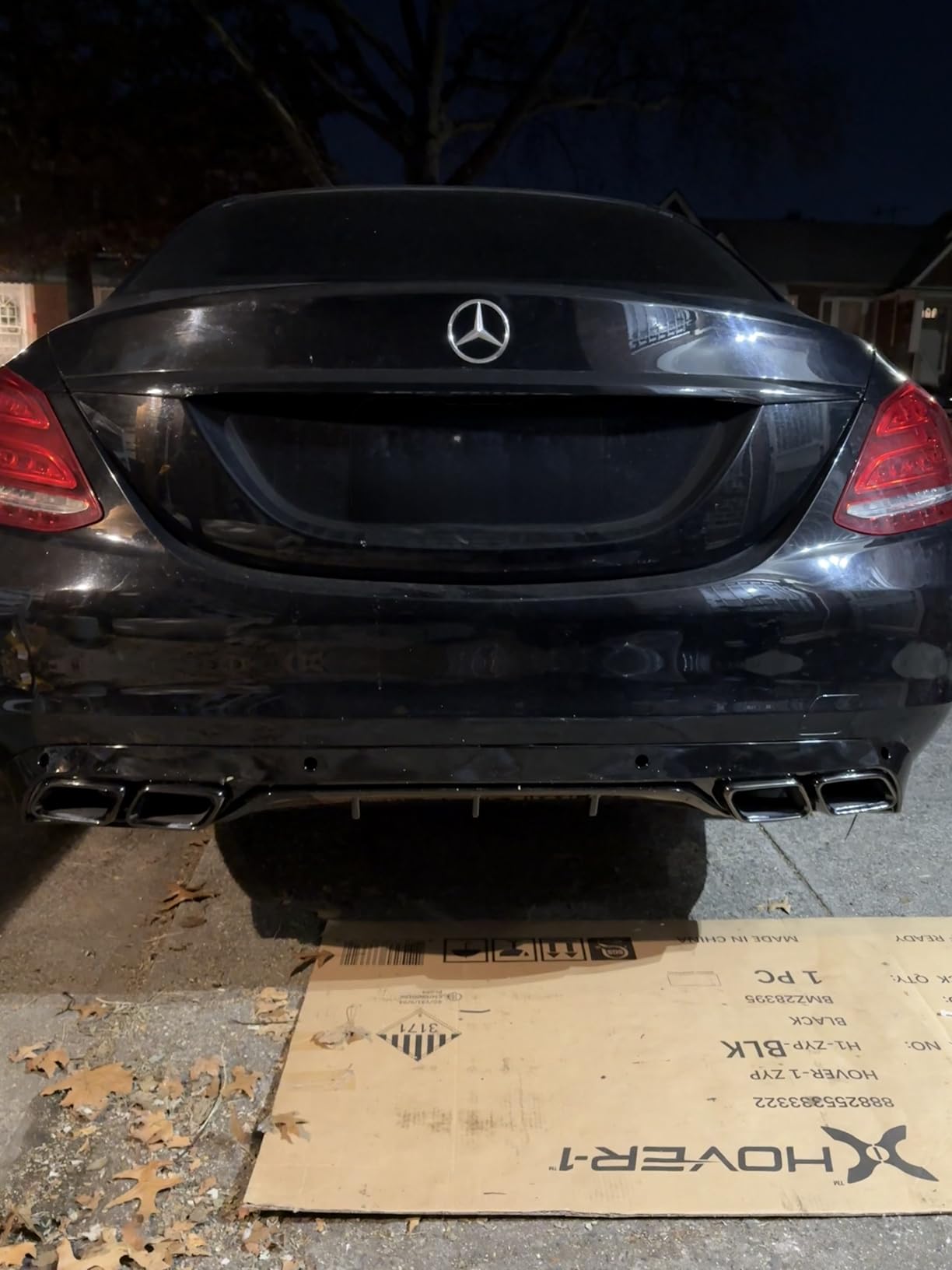 Rear Bumper Diffuser Compatible with 2015-2019 Mercedes Benz C Class W205/C300 Base Sedan C63 Style Rear Lower Bumper Lip Splitter Valance Bumper Spoiler customer photo 1