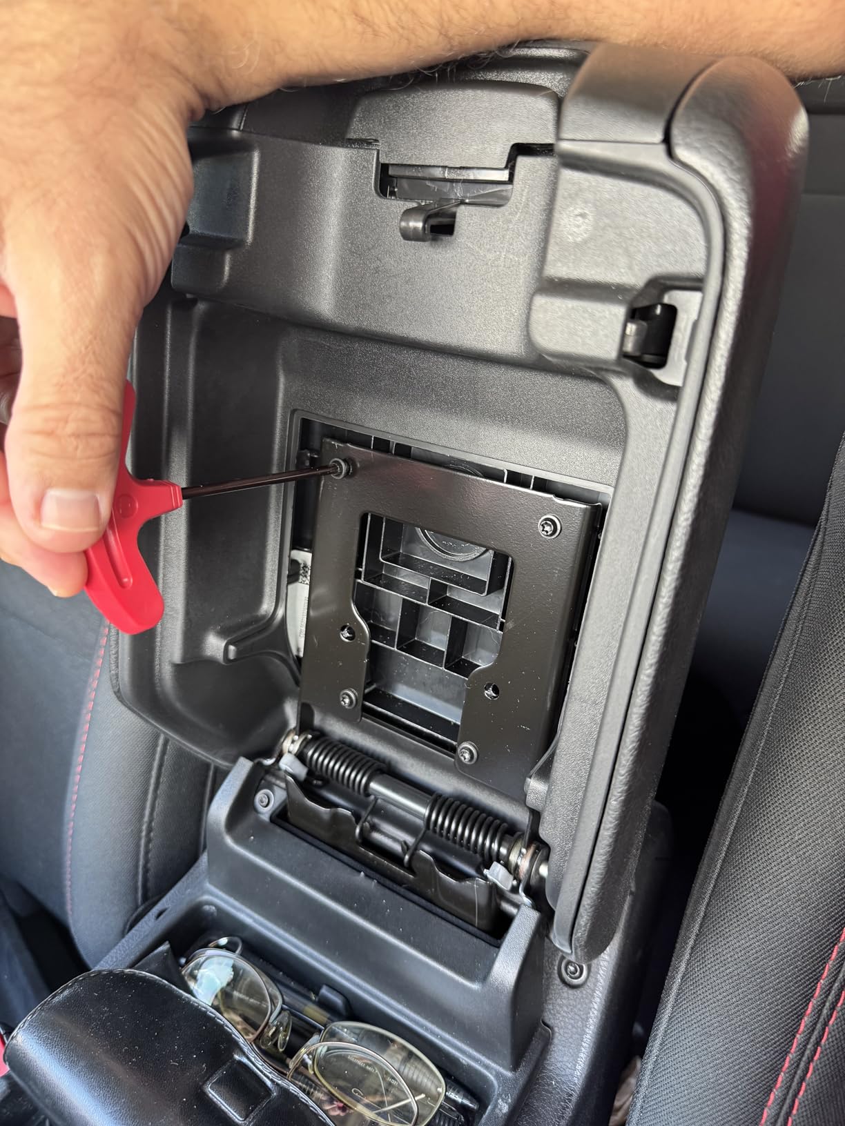 Front Under Seat Storage Organizer for Jeep Wrangler JL JLU 2018-2026 & Gladiator JT 2020 2021 2022 2023 2024 2025 2026 Accessories Hidden Center Console Organizer, 2PCS (Not for Power Seat) customer photo 1