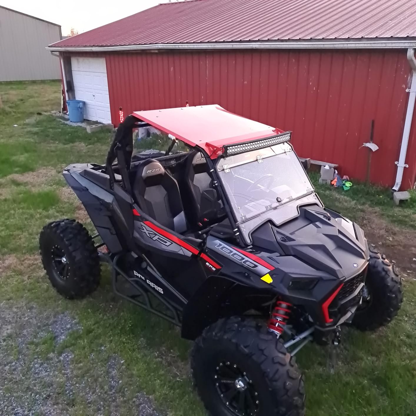 StarknightMT 19-23 RZR XP 1000 Flip UP Windshield Compatible with Polaris RZR XP/4 1000 Turbo 2019-2023 Scratch-Resistant Heavy-duty Front Full Windshield 2-IN-1 Hard Coated PC Clear Window Anti-UV customer photo 1