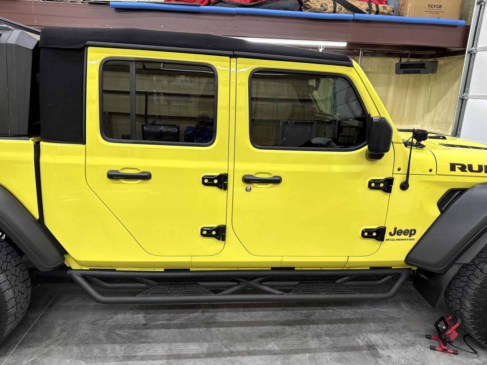 for Gladiator JT Running Boards Drop Side Steps Compatible with 2020 2021 2022 2023 2024 2025 2026 Jeep Gladiator JT 4 Doors, Heavy-Duty Steel Nerf Bars Step Plate Rock Slider Rail customer photo 2