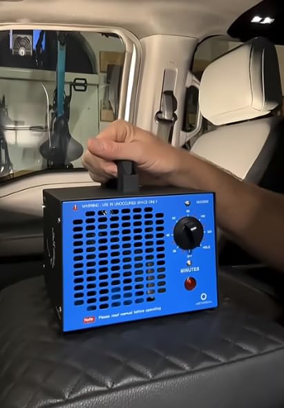 Airthereal MA5K Ozone Generator for Home, Ozone Air Ionizer Odor Eliminator with 120-Min Timer, Lightweight Design, Odor Removal for Car, Smoke, Pets, Basements, Covers Up to 2,000 Sq. Ft., Blue customer photo 1