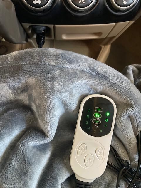 12V Heated Car Blanket Flannel Gentle Soft with 3 Time 9 Heating Settings Portable Electric Automobile Heating Throw Warm Gifts for Winter SUV RV Camping Essentials 59