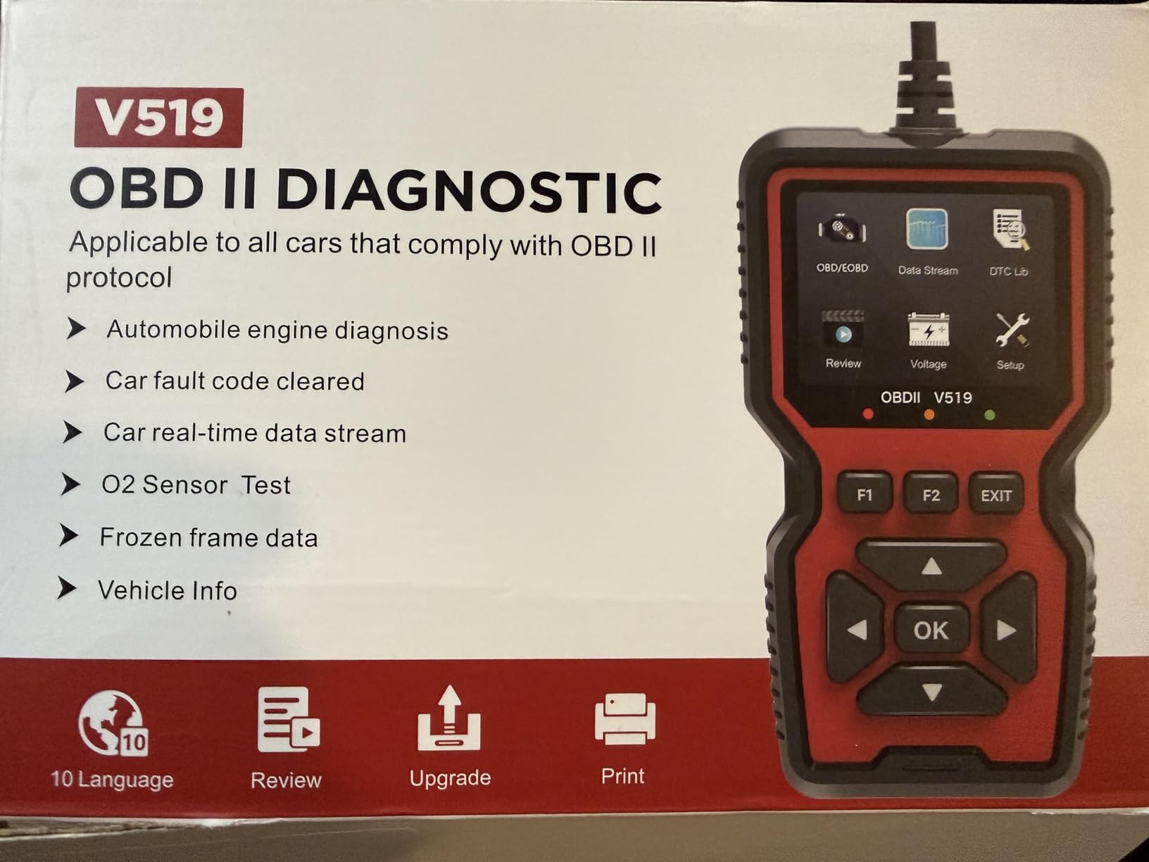 Professional OBD2 V519 Scanner - 2026 Upgraded OBDII + CAN Code Reader, Live Data, Battery Test, 40000+ DTC Library, I/M Readiness, Check Engine Light & Smog Test - All Vehicles After 1996 customer photo 1