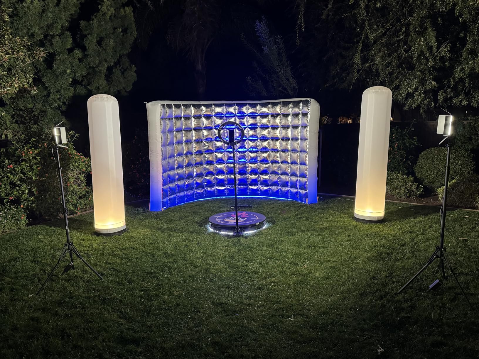 MWE 360 Photo Booth Machine for Parties with Flight Case,RGB Strip Light,Software APP Remote Automatic 360 Spin Camera Video Booth for 1-3 People (23'') customer photo 2