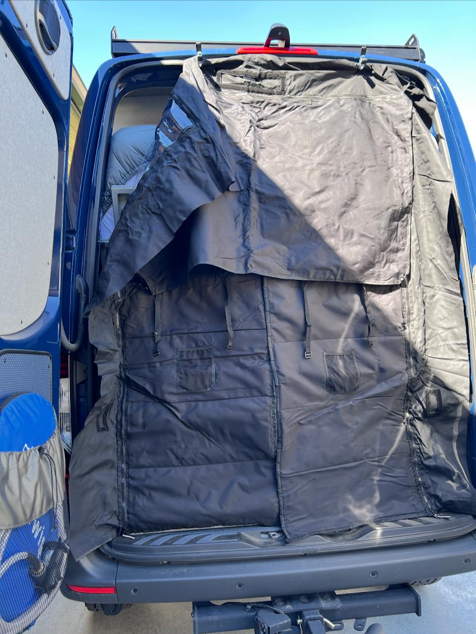 Van Side Door Insulated Curtain Fit for Mercedes Sprinter 2007-2025 High Roof, Privacy Thermal Chill Cover with Auto-Close Magnets, Keep Heat in & Cold Out, for Van Life customer photo 1