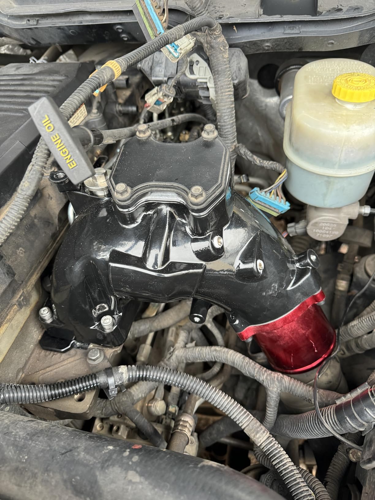 Intake Manifold Kit for 6.7L Cummins 2007-2012 Dodge Ram 2500/3500 Engine Air Intake Horn Kit with Grid Heater Upgrade & Heating System, Black customer photo 2