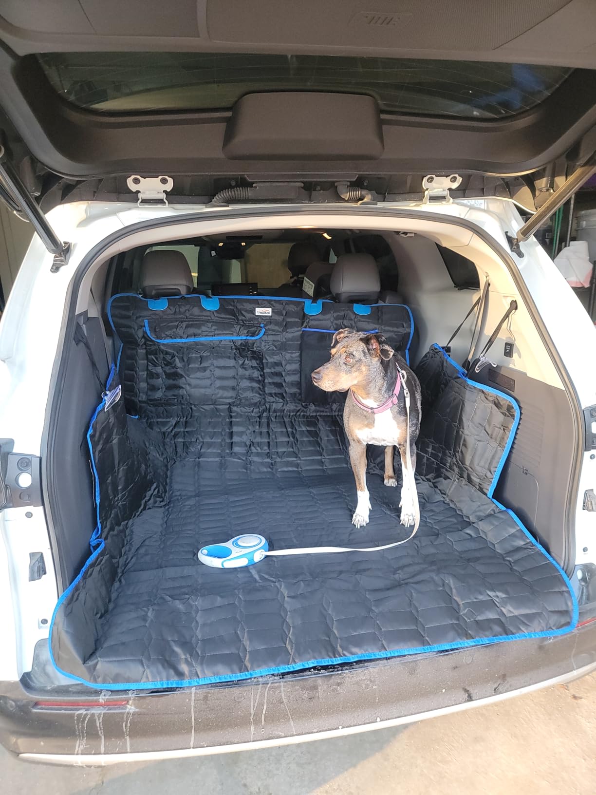 SUV Cargo Liner for Dogs, Waterproof Dog Trunk Cover with Bumper Flap Protector, Pet Cargo Mat for SUVs Sedans Vans, Non-Slip Scratchproof Dog Seat Cover, Large Size Universal Fit customer photo 1