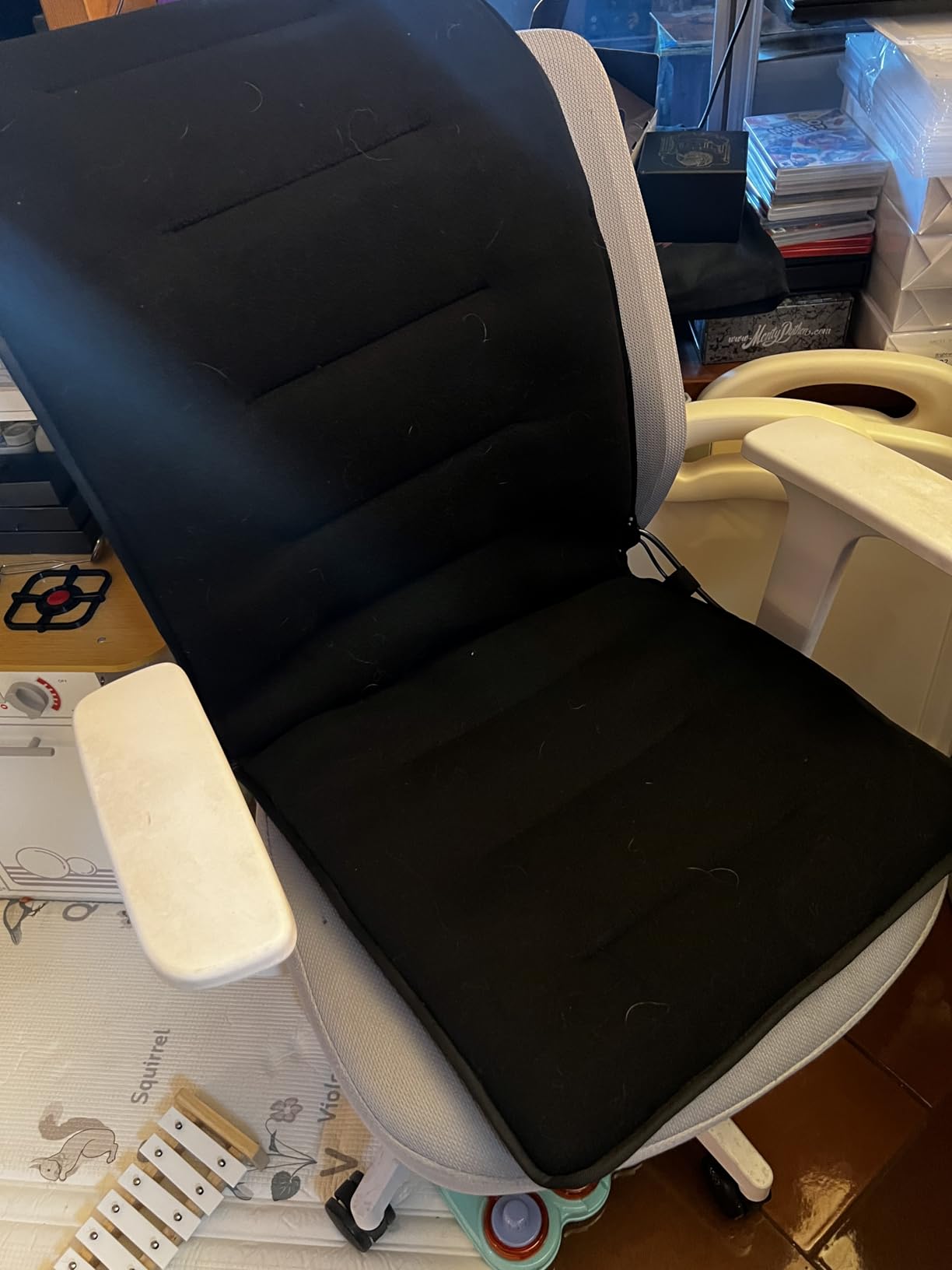 Heated Seat Cushion for Office Chair, Thick Heated Chair Pad, Auto Shut Off, 7 Heating Levels, Fast Heating, Heating Pad Seat Warmer for Full Back, Hips, Thighs, Universal Fit, Gift Women Men customer photo 1