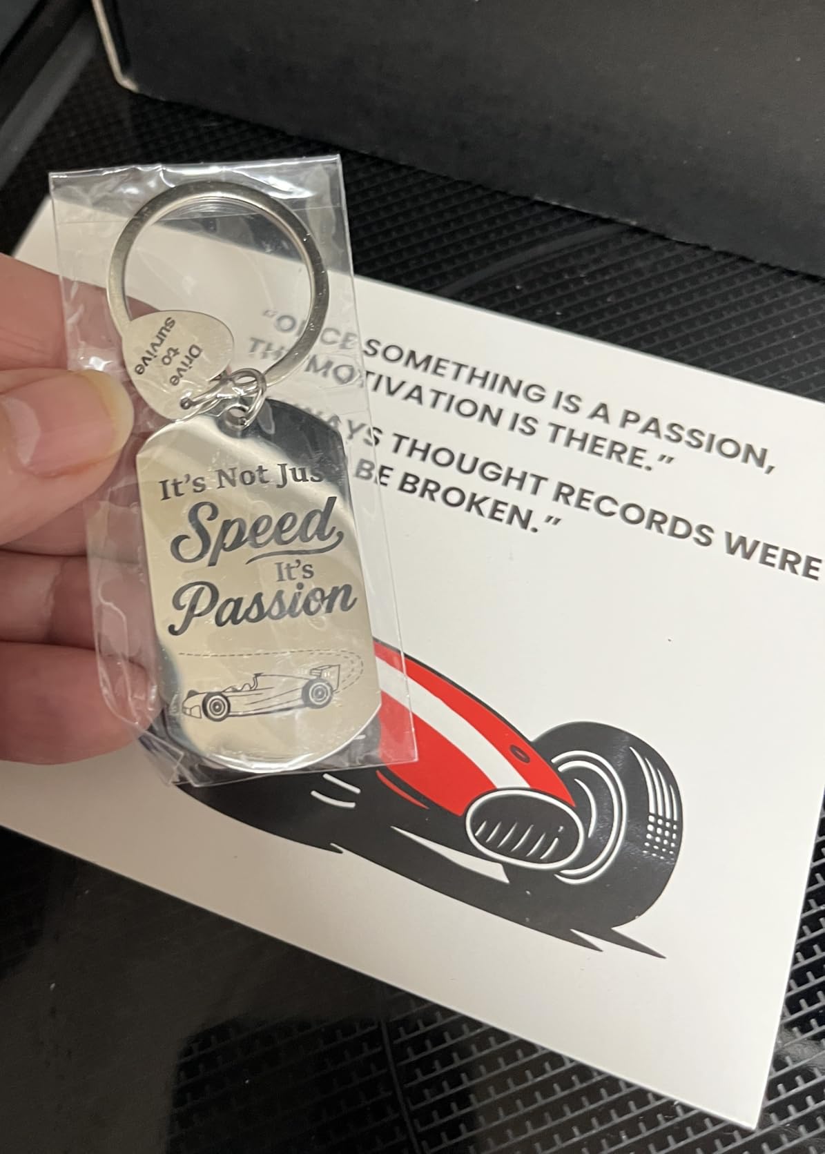 Motorsport Fan Gift Set - Car Racing Mug, Socks, Keychain & Quote Cards | Racing Gifts for Men, Car Lovers and Motorsport Enthusiasts customer photo 2