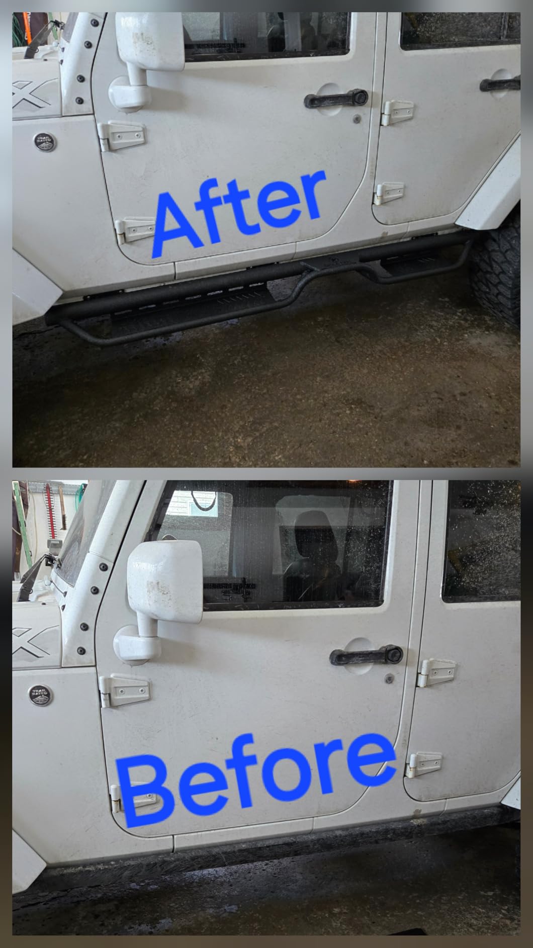 Running Boards Compatible with 2020-2026 Jeep Gladiator JT 4 Doors, Two Stairs Design Side Steps Heavy-Duty Steel Nerf Bars Bolt-on Step Plates RockSliders Rail. Black customer photo 1