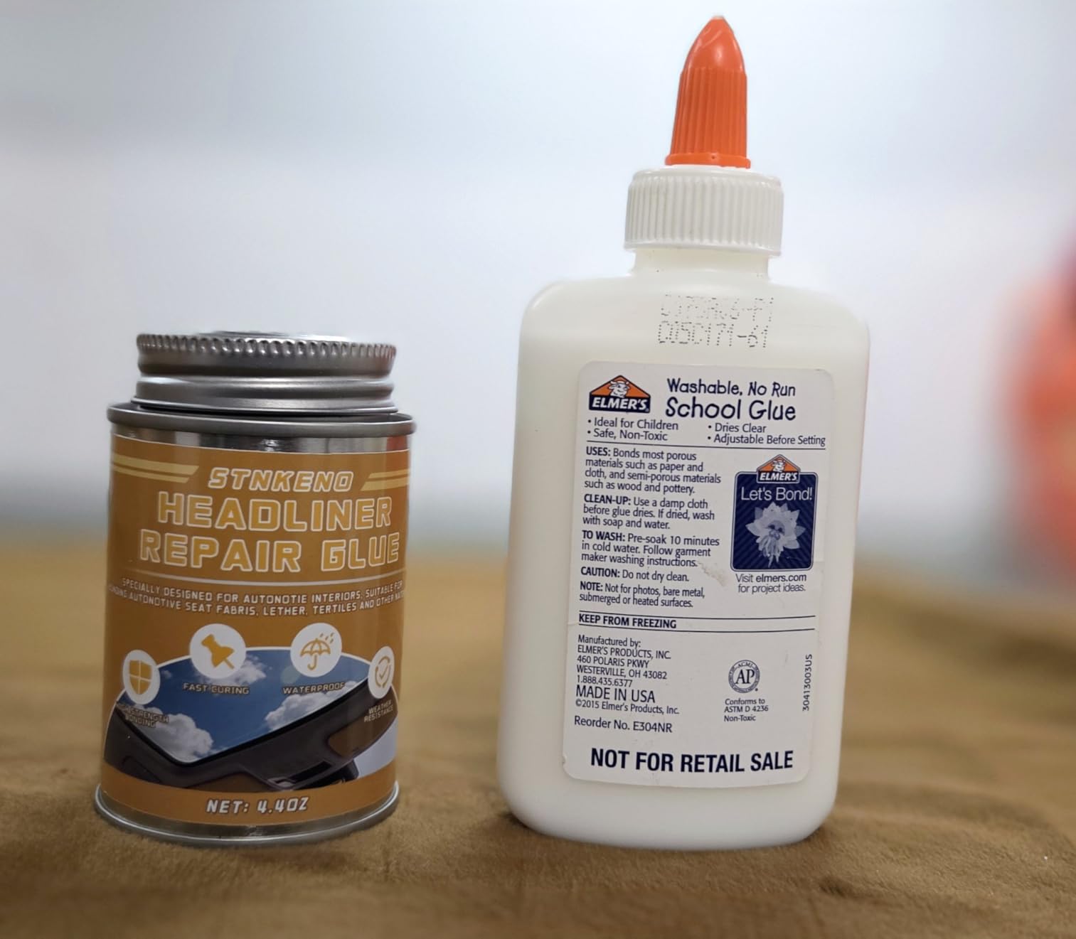 Headliner Repair Glue, Car Roof Lining Adhesive, Car Fabric Quick Repair Adhesive, High Strength Waterproof Sealing Car Roof Fabric Glue for Car Headliner & Inside Roof Cloth (4.4 OZ) customer photo 2