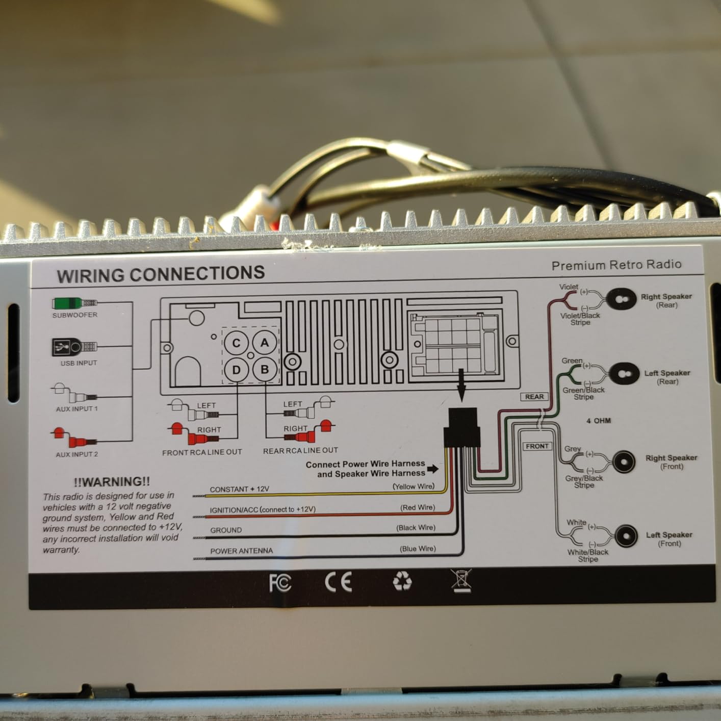Retro Vintage Radio for Classic Vehicle - Single Din Bluetooth Car Stereo with AM FM USB AUX EQ Subwoofer RCA Output customer photo 2