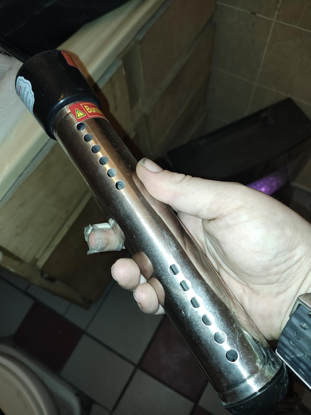 2000W Immersion Water Heater, Portable Water Heater Electric with 304 SS Guard & LCD Thermometer, Submersible Bucket Heater Heat 5 Gallons of Water in Minutes for Home Bathtub Basin customer photo 1