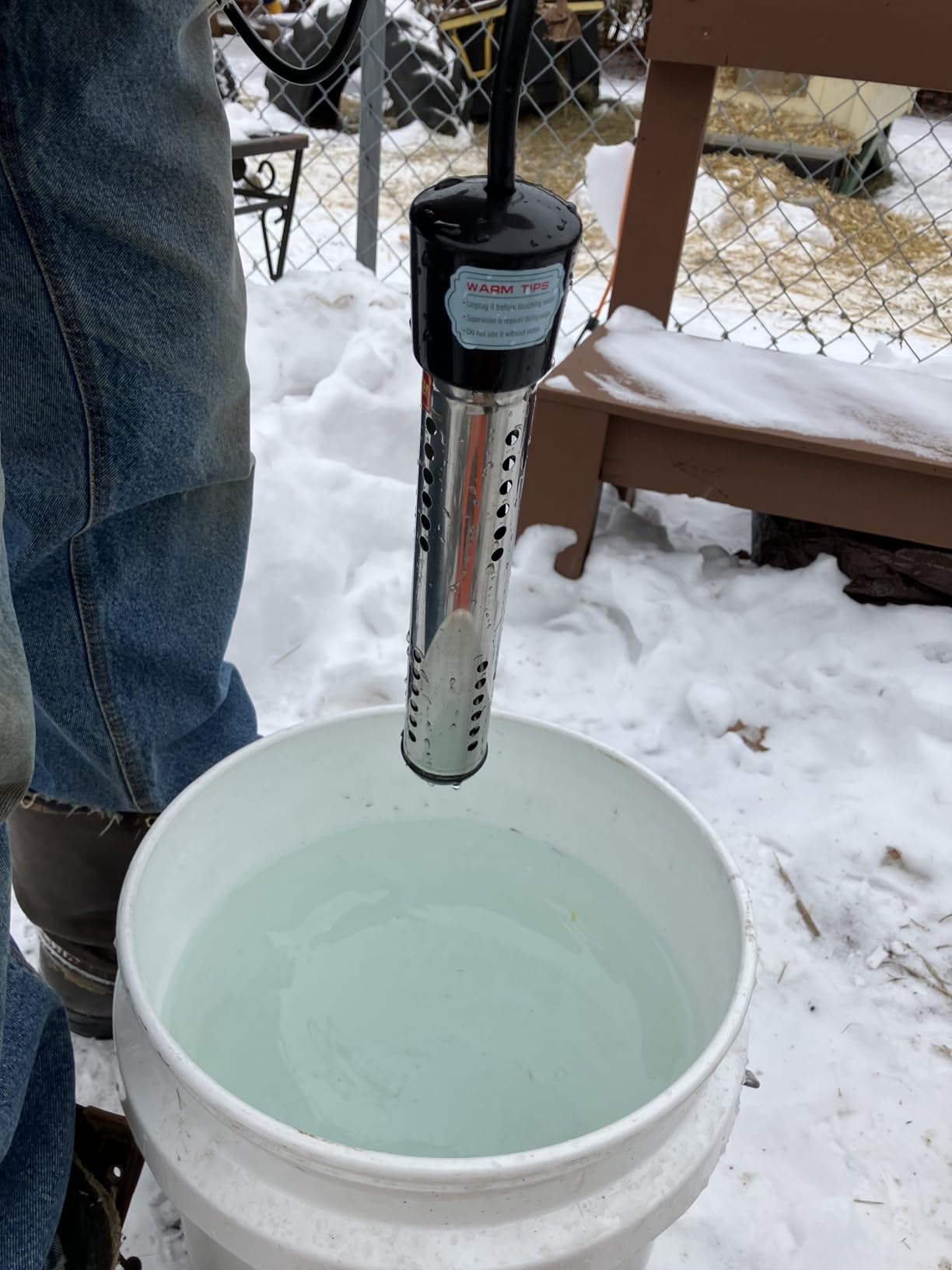 2000W Immersion Water Heater, Portable Water Heater Electric with 304 SS Guard & LCD Thermometer, Submersible Bucket Heater Heat 5 Gallons of Water in Minutes for Home Bathtub Basin customer photo 2