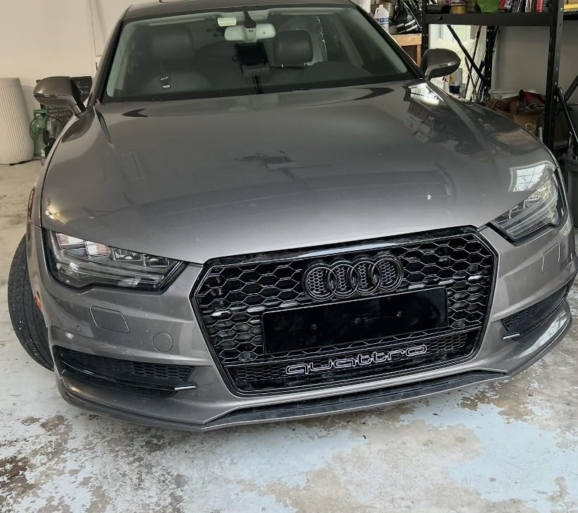 RS4 Style Front bumper Honeycomb Grille mesh Grille W/Qoattru Fits for 2017 2018 2019 Audi A4 S4 B9 customer photo 1