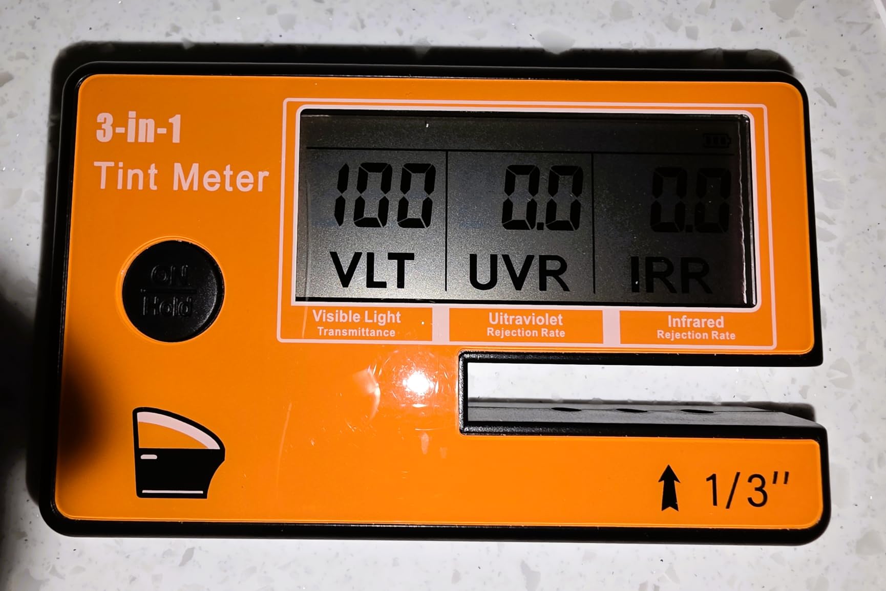 Window Tint Meter, 3-in-1 Solar Film Meter with VL/UV/IR Transmittance Tester, Portable Digital Side Window Tint Reader for Filmed Glass, Solar Film, Car Window - CR01 customer photo 1