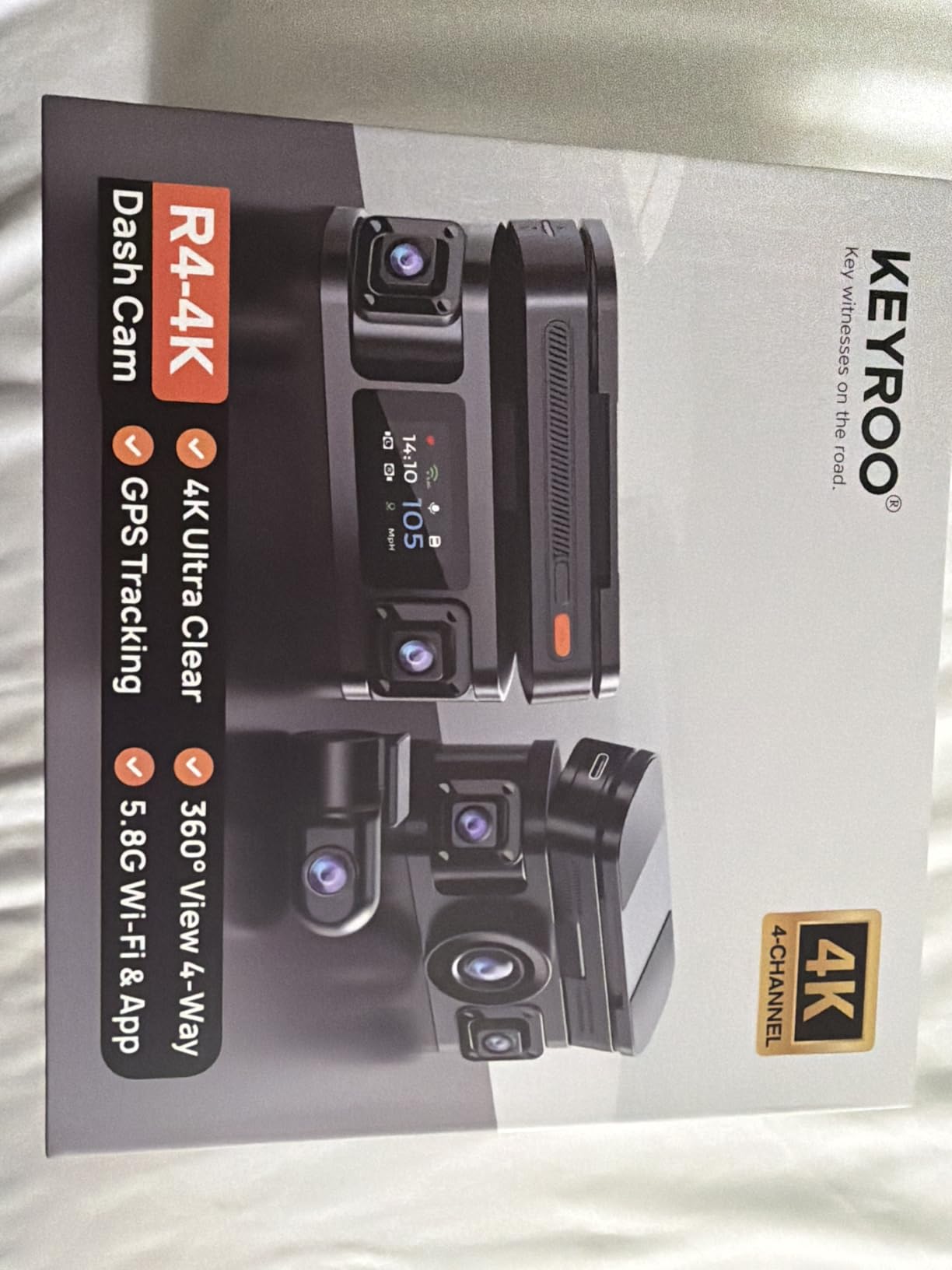 360° View 4K 4 Channel Dash Cam Front and Rear Inside Left Right, Built-in GPS, 5.8GHz WiFi, Car Dash Camera for Cars with App Connect, Support Parking Mode, G-Sensor, Free 128GB Card customer photo 1